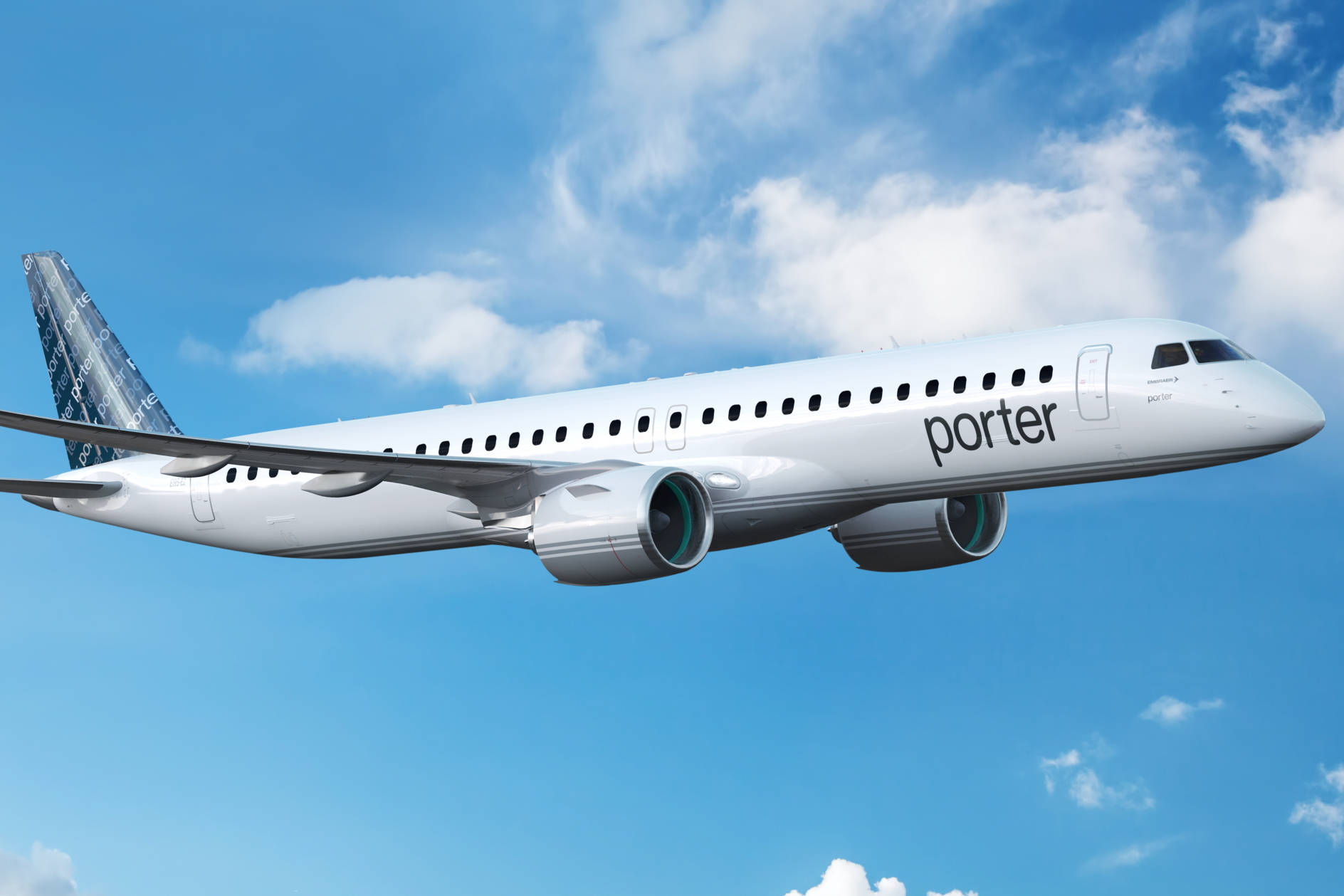 Porter Airlines, white aircraft, jet, HD Desktop Wallpaper