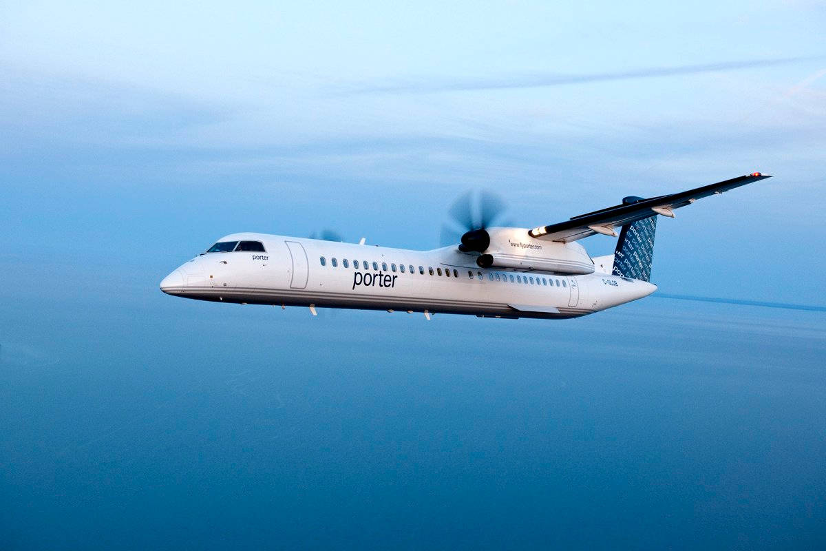 Porter Airlines, Blue Ocean, white, SD Desktop Wallpaper