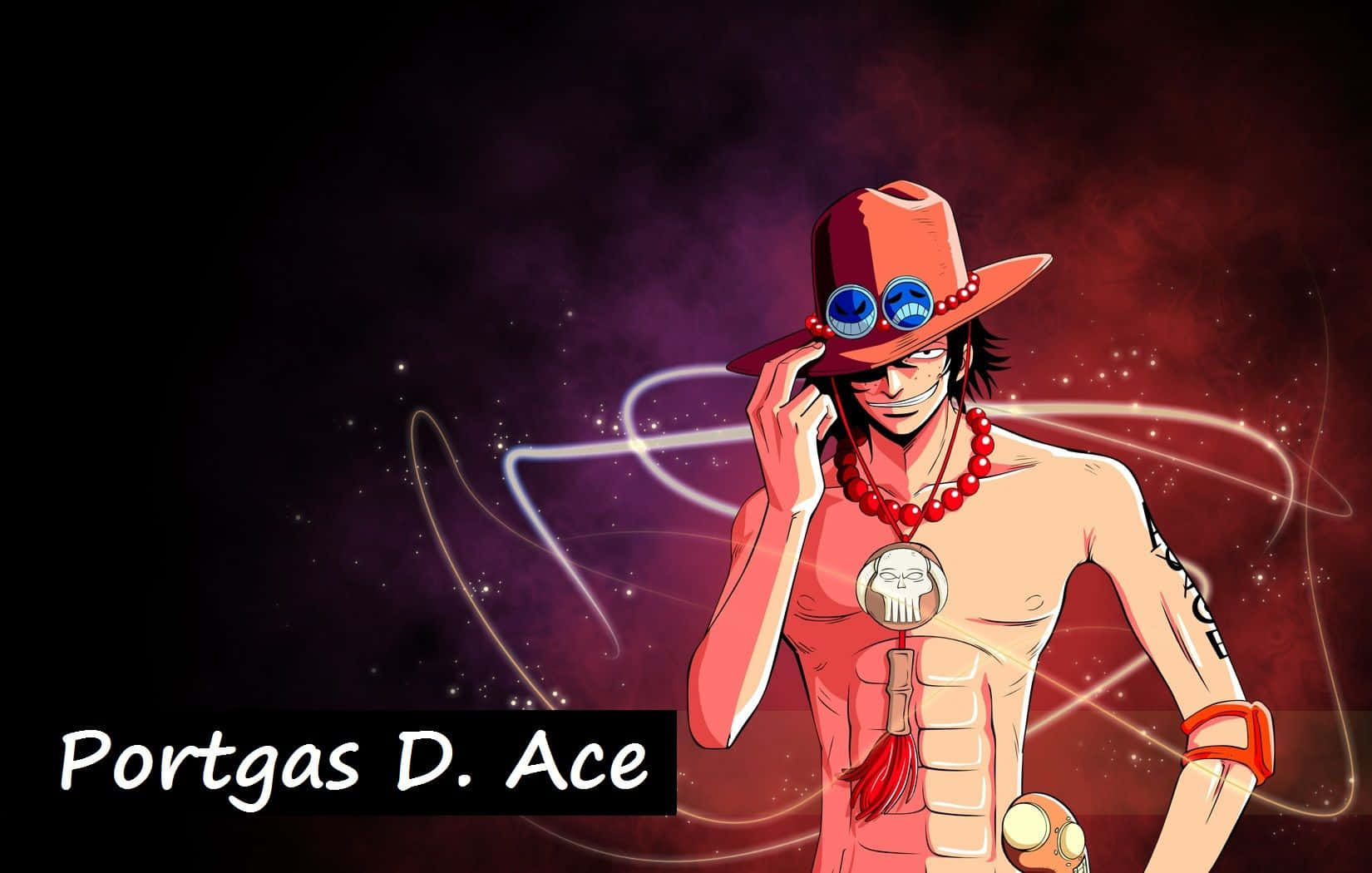 Portgas D Ace, red hat, beads, HD Desktop Wallpaper