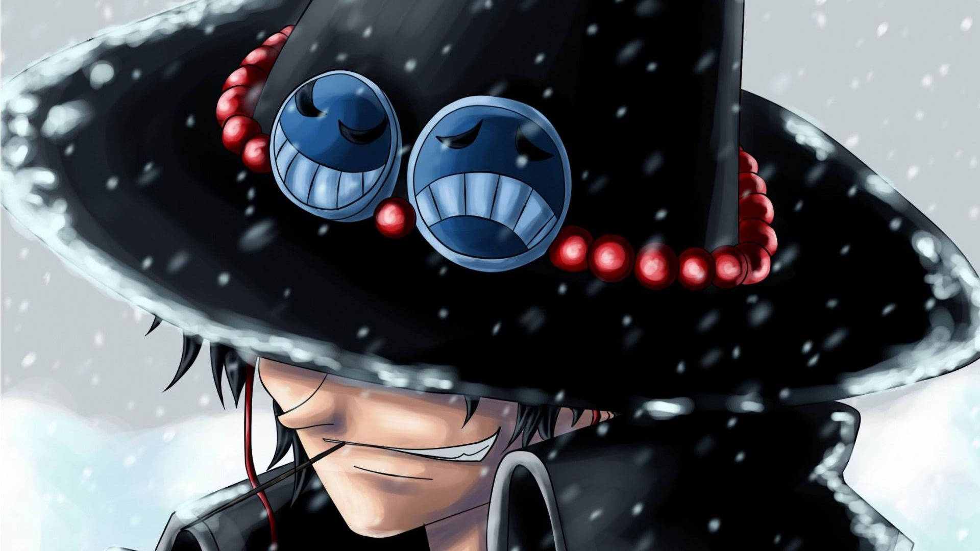 Portgas D Ace, black hat, red beads, Full HD Desktop Wallpaper