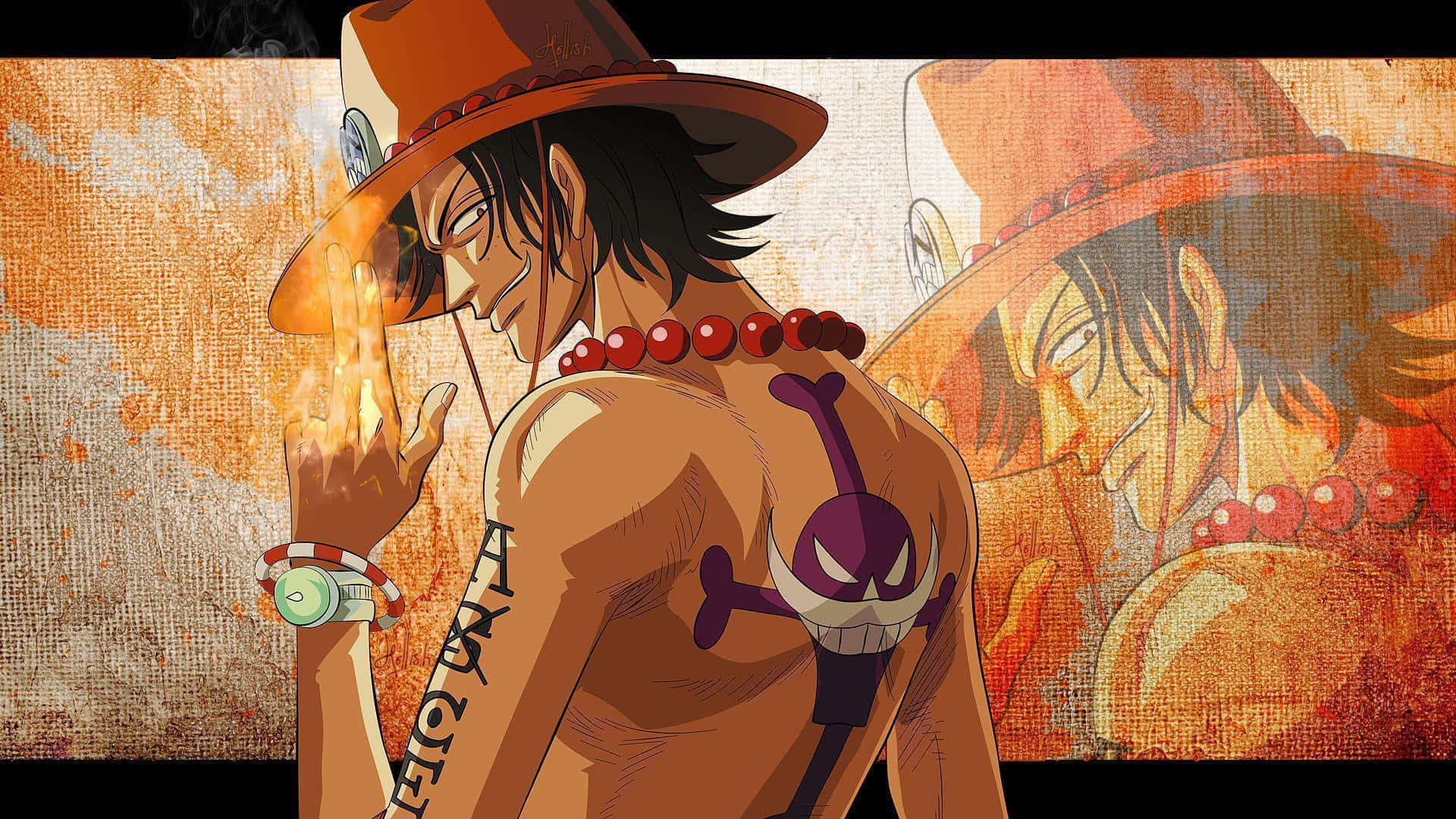 Portgas D Ace, orange hat, red beads, Full HD Desktop Wallpaper