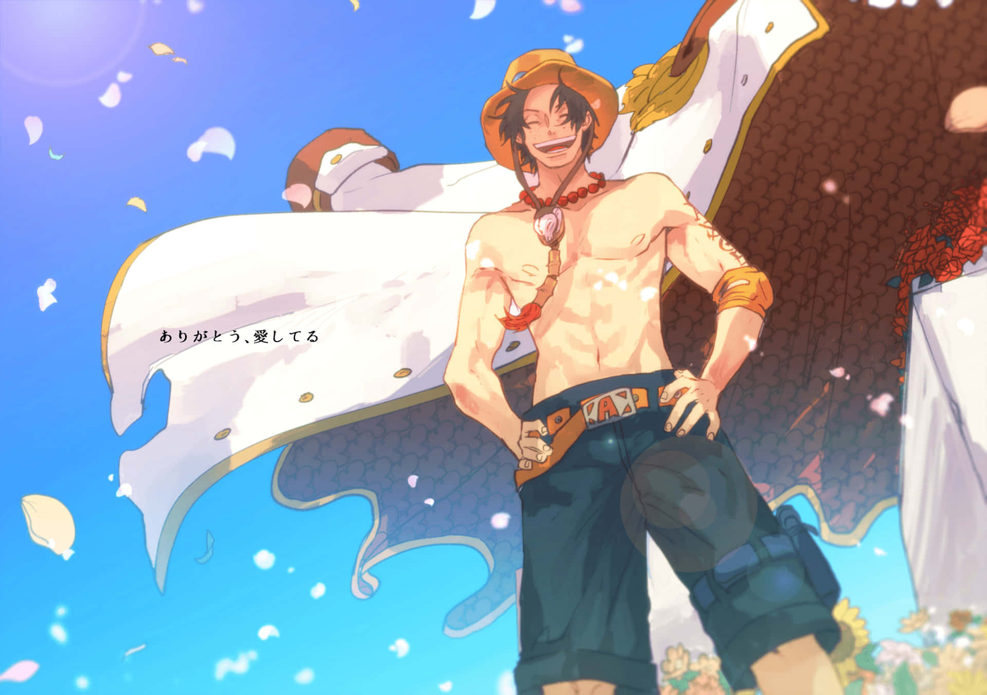 Portgas D Ace, straw hat, red necklace, Full HD Desktop Wallpaper