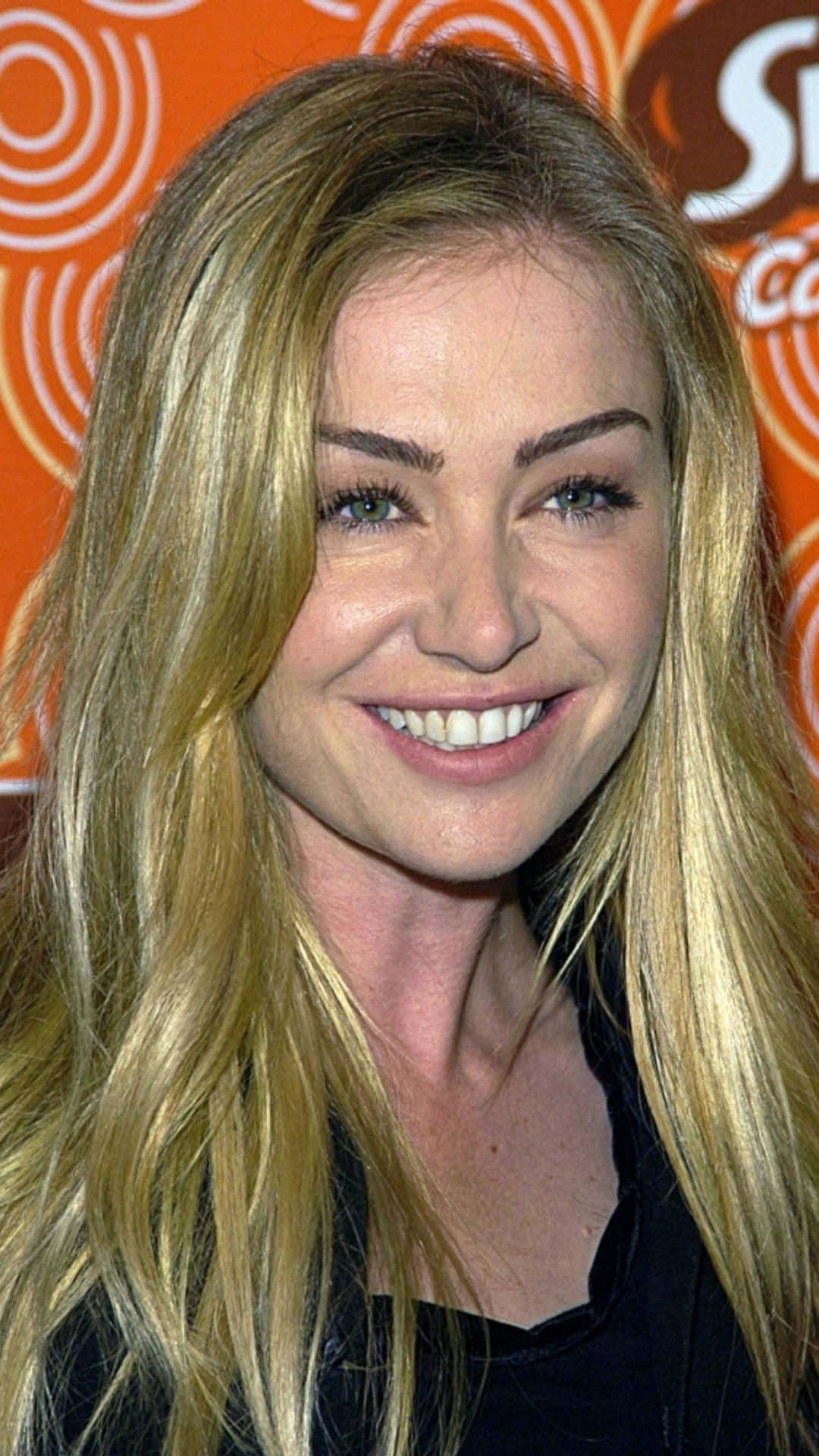 Portia de Rossi, smiling, blonde woman, Full HD Phone Wallpaper