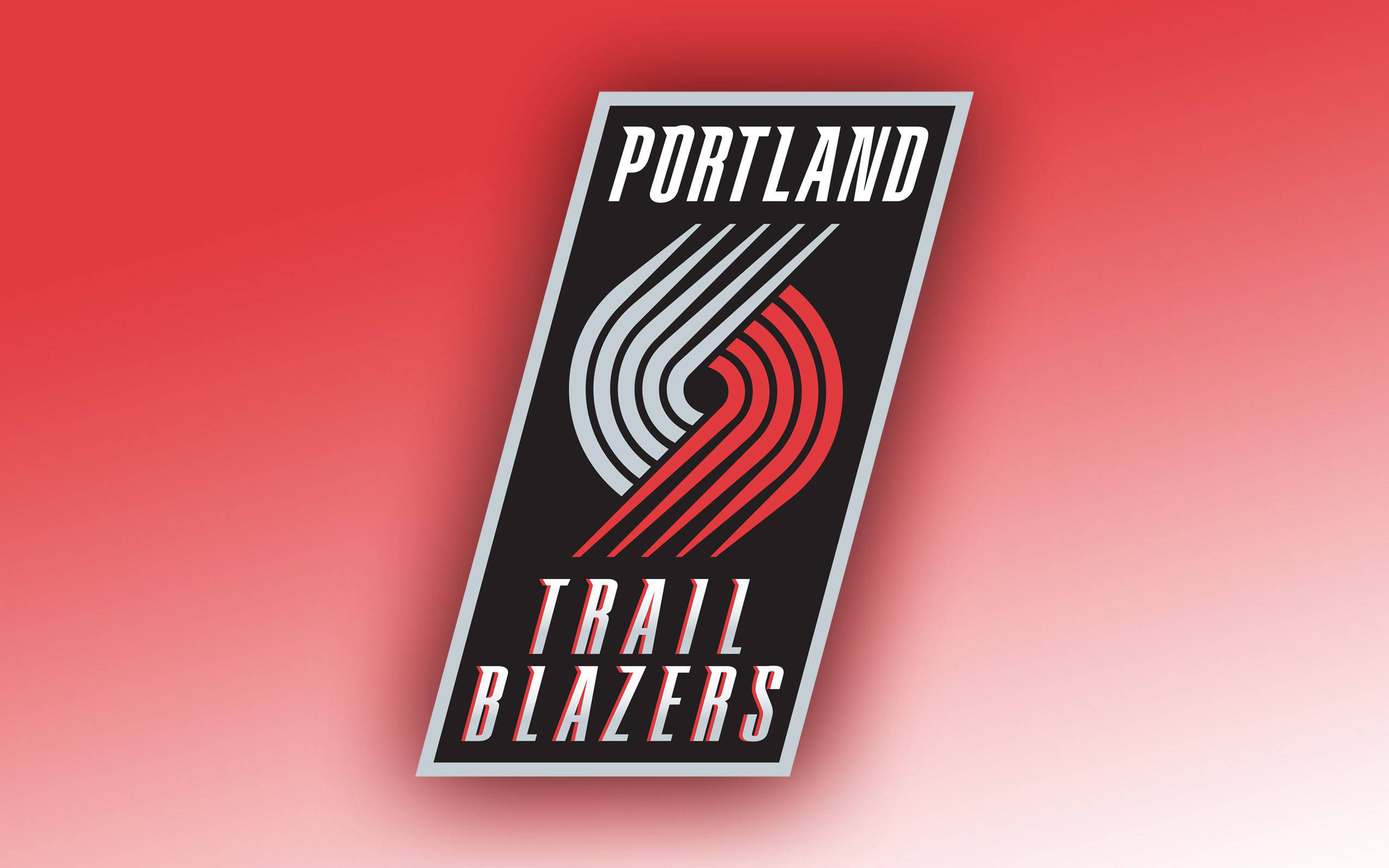 Portland Trail Blazers, red gradient, logo centered, 2K Desktop Wallpaper