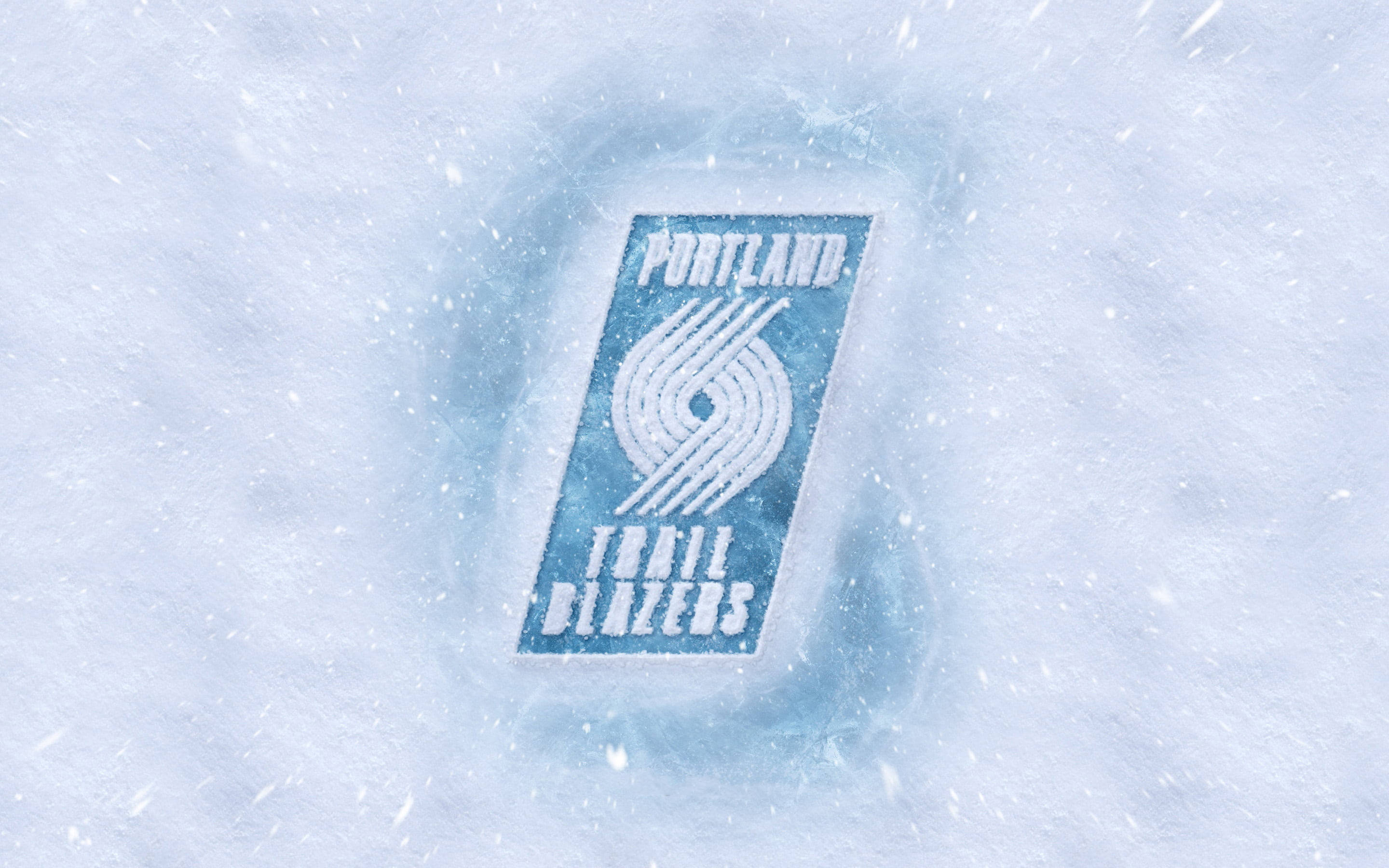 Portland Trail Blazers, logo, fresh snow, 2K Desktop Wallpaper