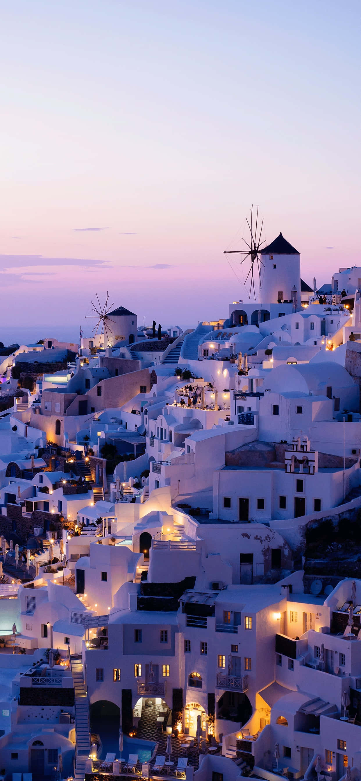 Portrait Mode, 1242 x 2688, Greek island village, 2K Phone Wallpaper