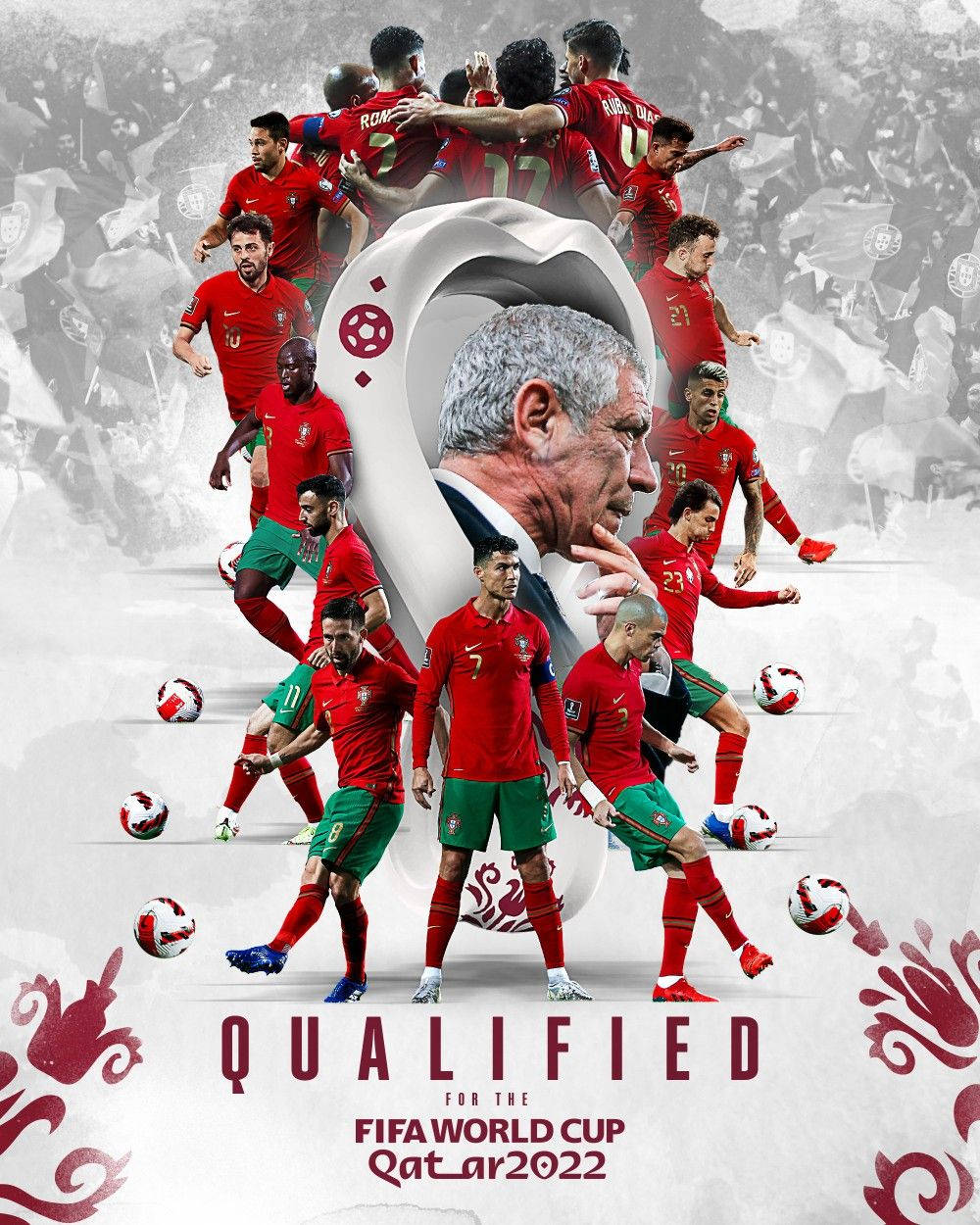 Portugal National Football Team, 2022 World Cup, dynamic poses, SD Phone Wallpaper