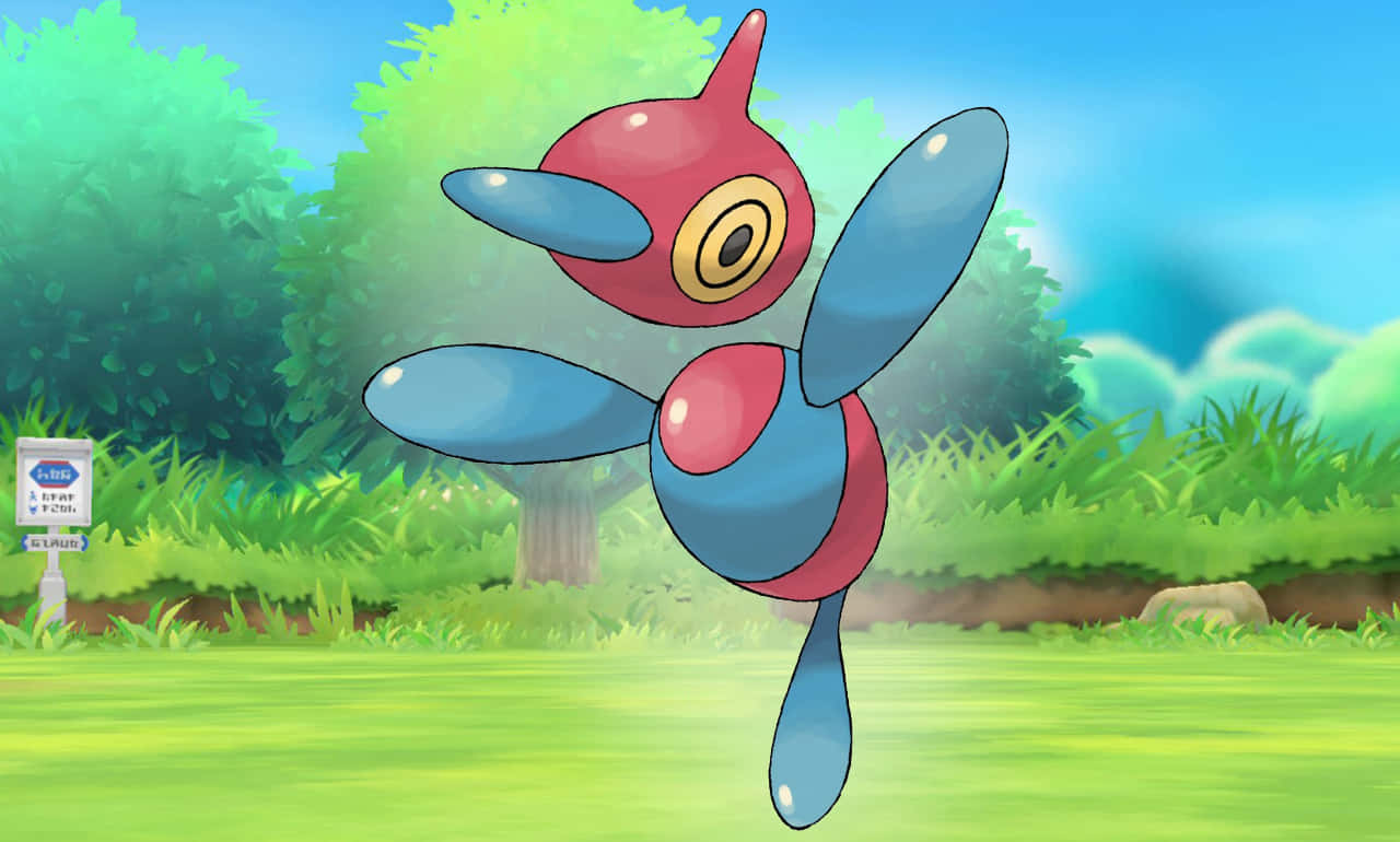 Porygon Z, red and blue, propeller-like wings, HD Desktop Wallpaper