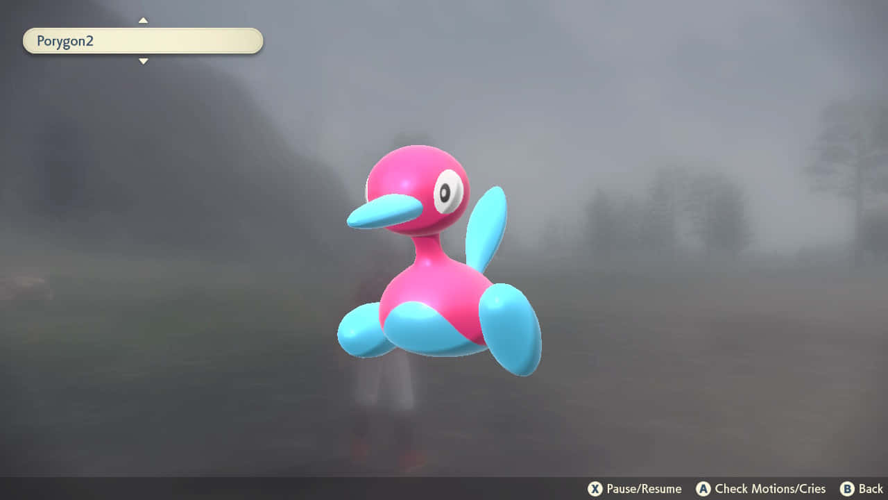 Porygon2, pink and blue, foggy outdoor scene, HD Desktop Wallpaper