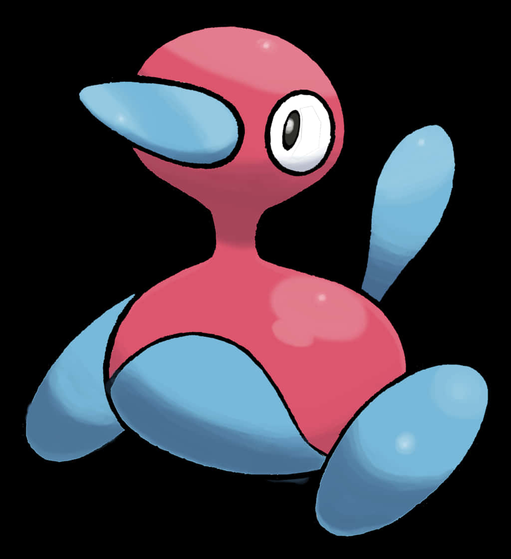 Porygon2, pink, blue, SD Phone Wallpaper