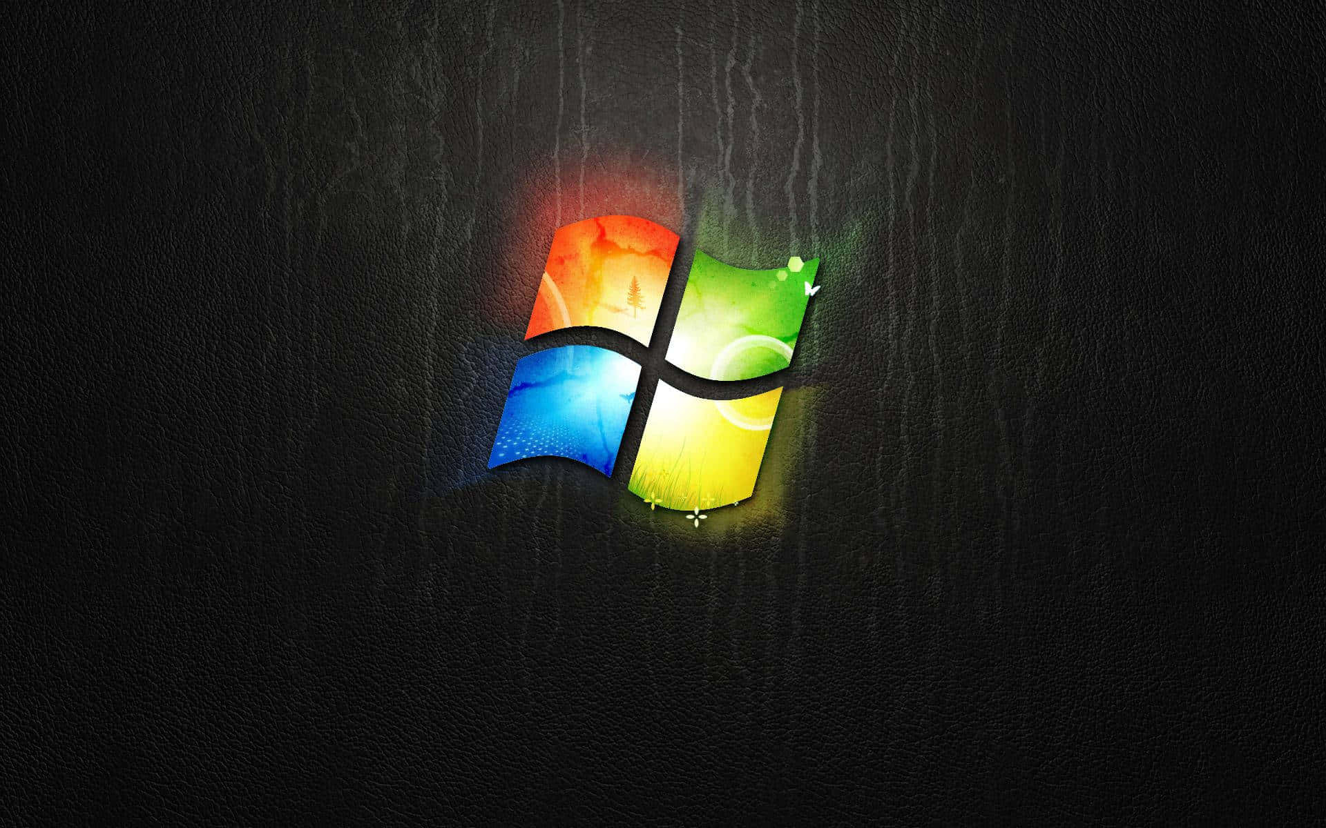 Windows logo, rainbow hues, dark textured background, Full HD Desktop Wallpaper