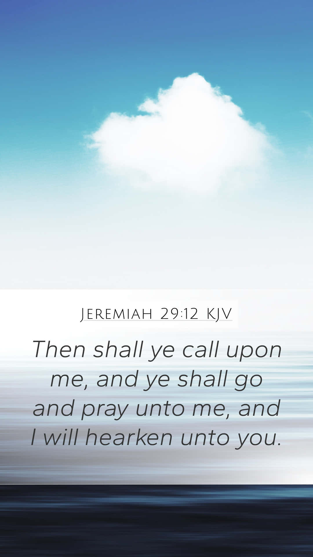 Jeremiah 29:12, biblical verse, fluffy white cloud, Full HD Phone Wallpaper