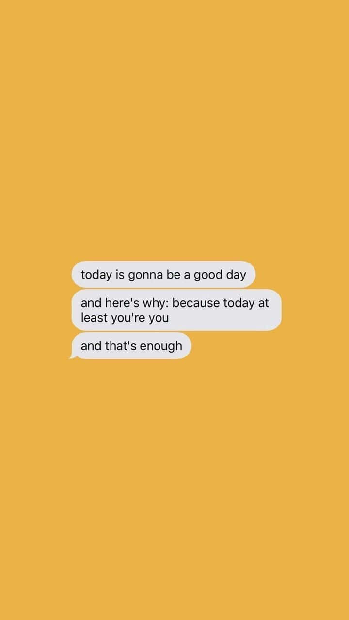 mustard yellow, text message, today is going to be a great day, HD Phone Wallpaper