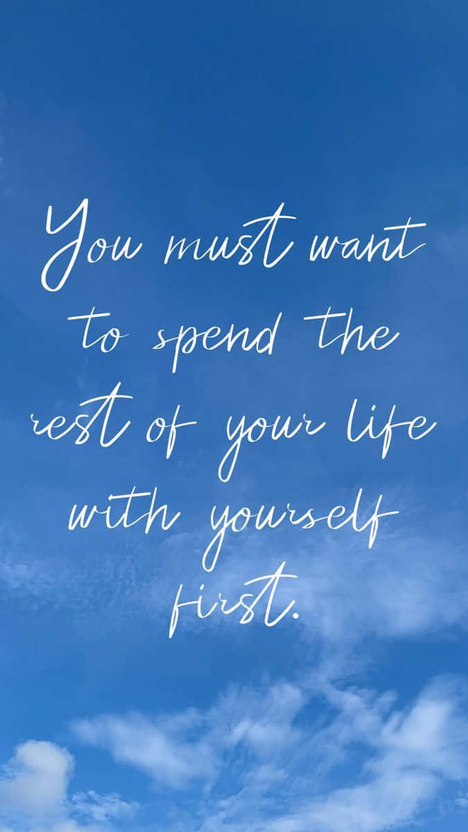 white cursive text, bright blue sky, scattered clouds, SD Phone Wallpaper
