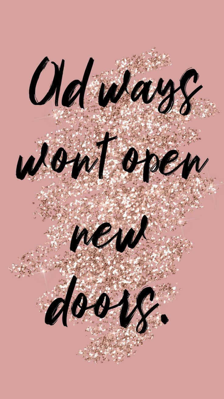 rose gold glitter, soft pink background, black script, HD Phone Wallpaper