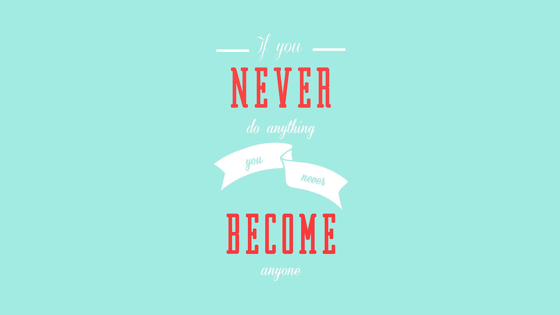Positive Motivation, red and white text, mint green background, Full HD Desktop Wallpaper