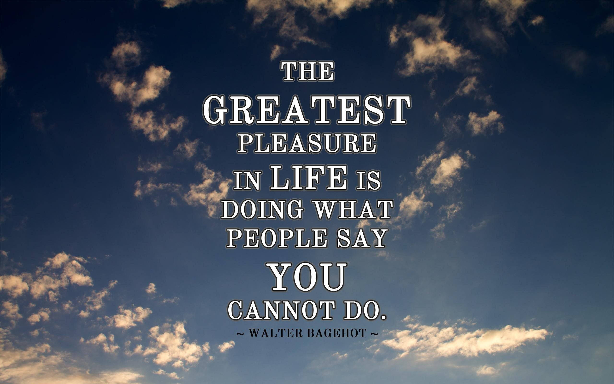 Greatest Pleasure In Life Quotes, golden clouds, deep blue dusk, 2K Desktop Wallpaper