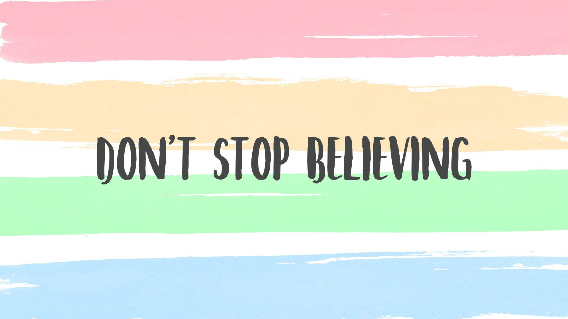 pastel brushstroke stripes, pink yellow green and blue, bold black text, Full HD Desktop Wallpaper