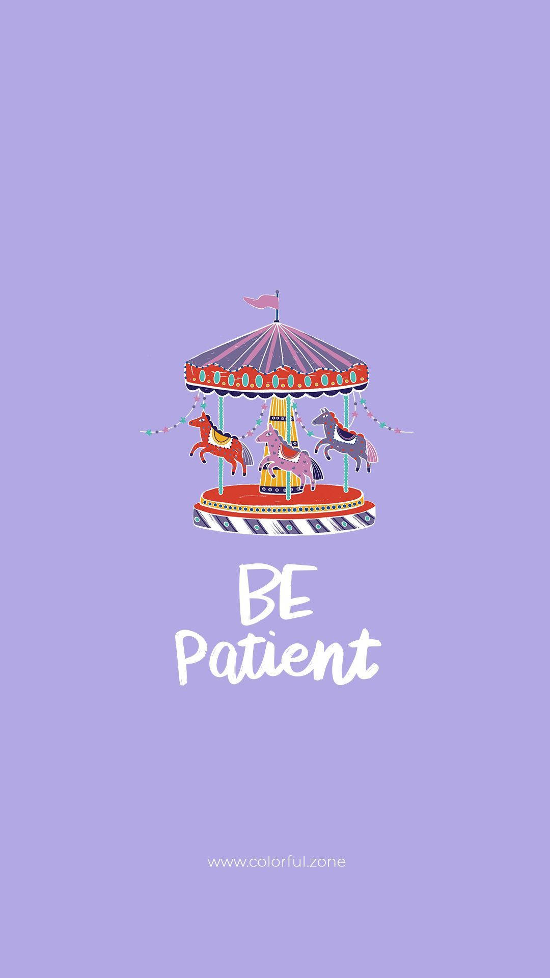 colorful cartoon carousel, three horses, soft lavender background, Full HD Phone Wallpaper