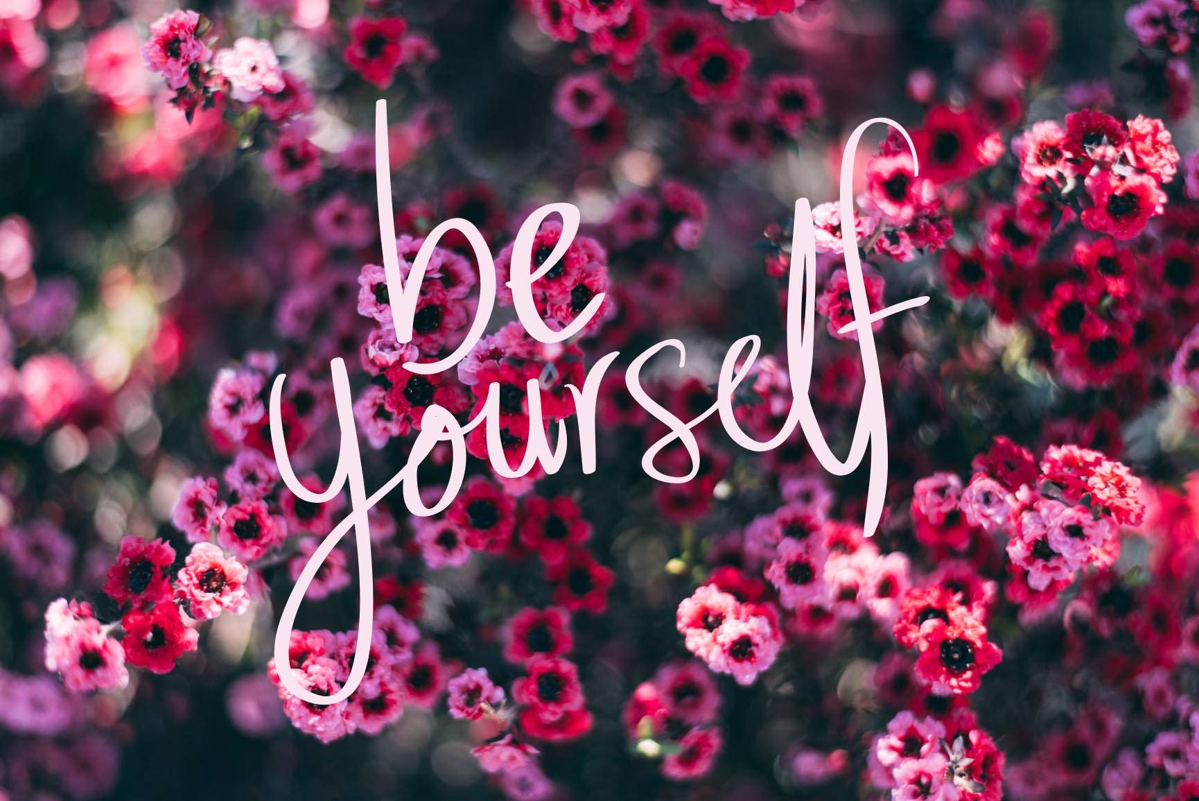 be yourself, cursive text, vibrant field, HD Desktop Wallpaper