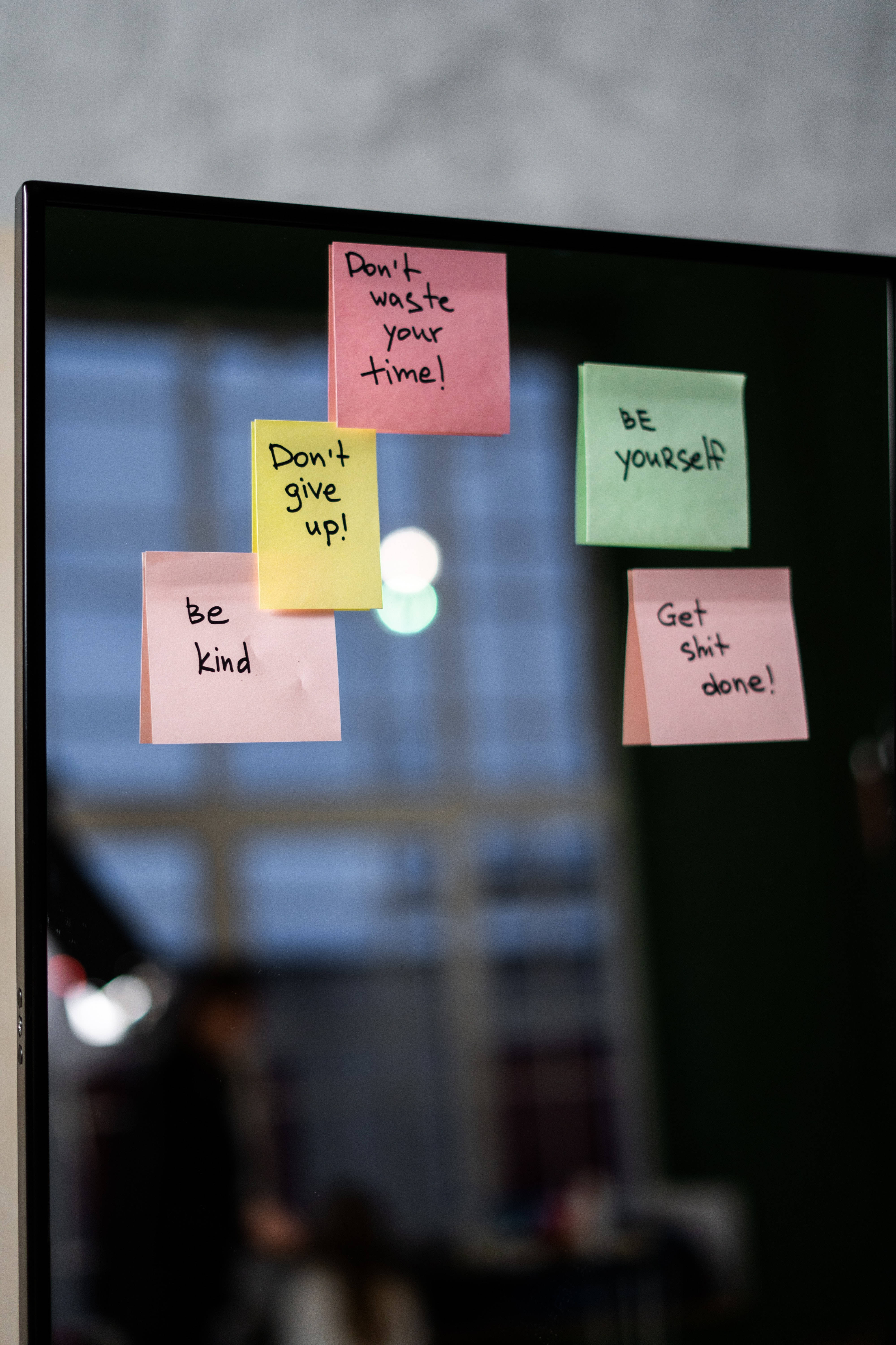 positive sticky notes, motivational phrases, Be yourself, 5K Phone Wallpaper