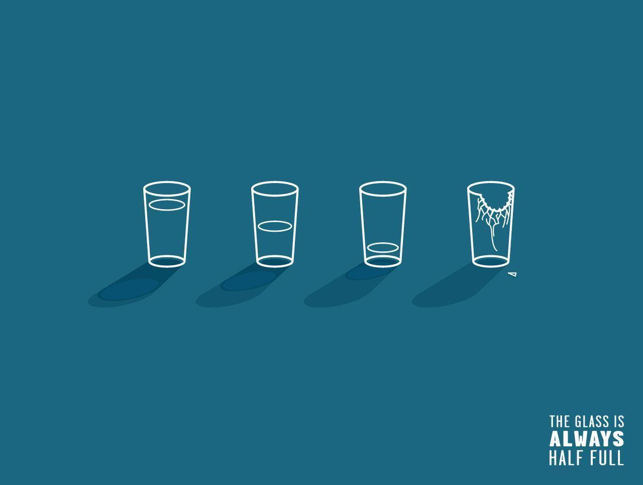 Always Stay Optimistic, teal background, four minimalist white line glasses, HD Desktop Wallpaper