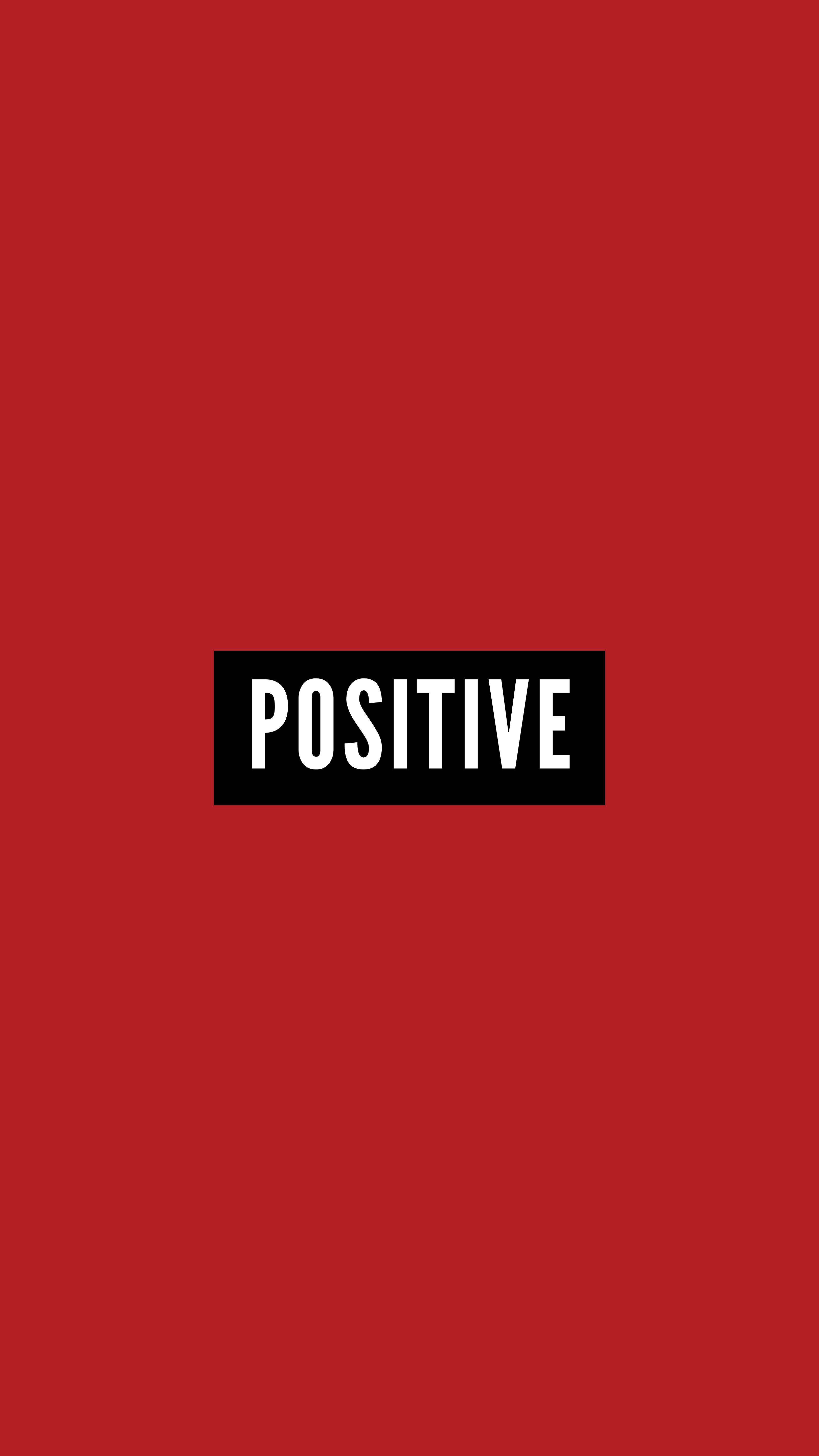 positive, black rectangle, solid red background, 5K Phone Wallpaper