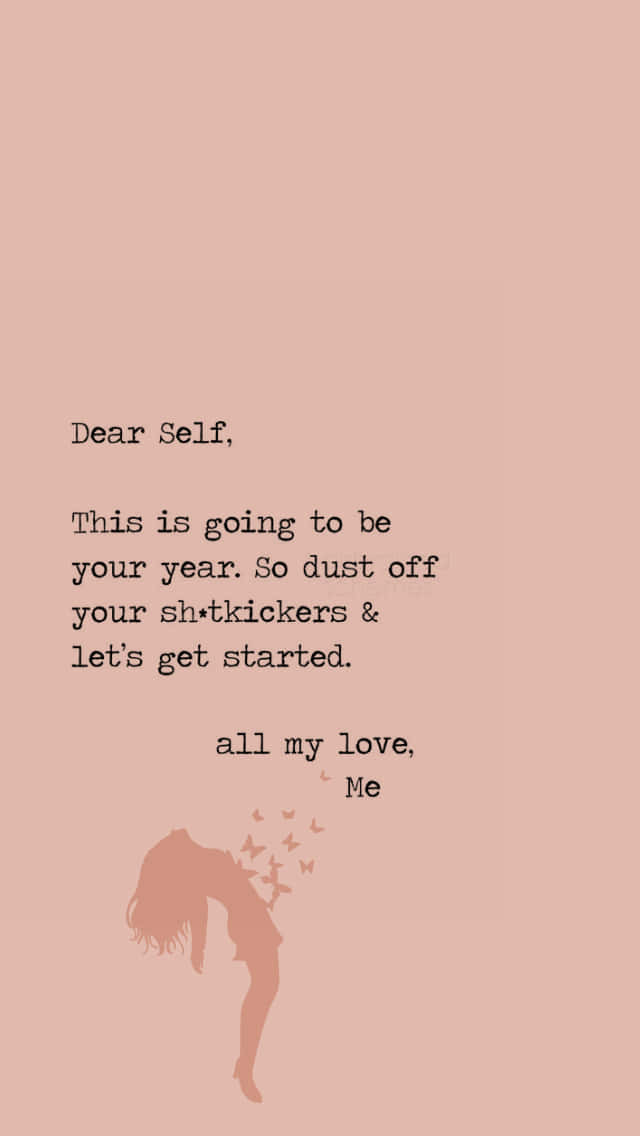 soft pink background, handwritten motivational message, silhouette of a girl, SD Phone Wallpaper