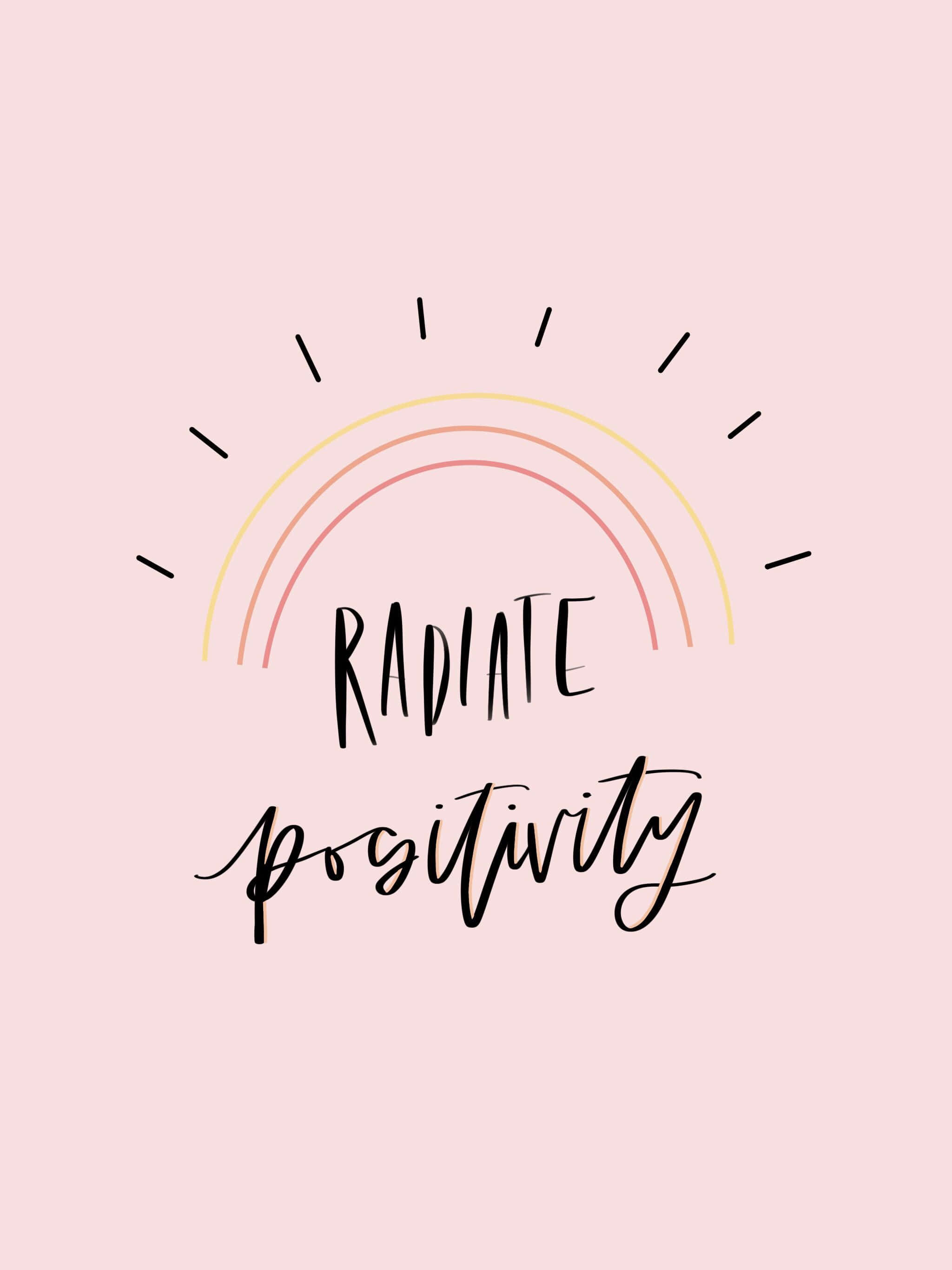 pastel pink, hand-drawn rainbow, radiate positivity, 2K Phone Wallpaper