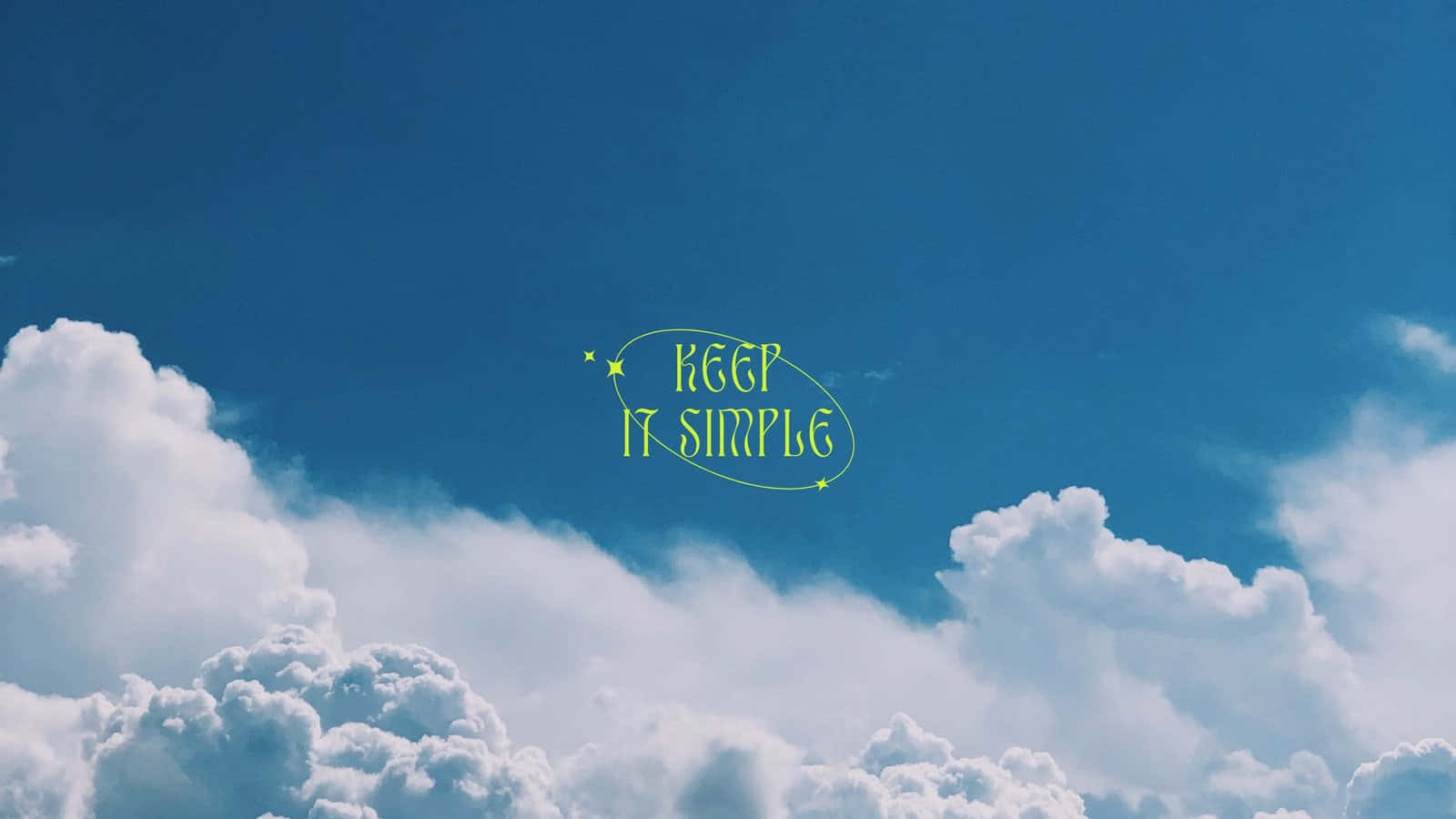 blue sky, fluffy white clouds, glowing green, HD Desktop Wallpaper