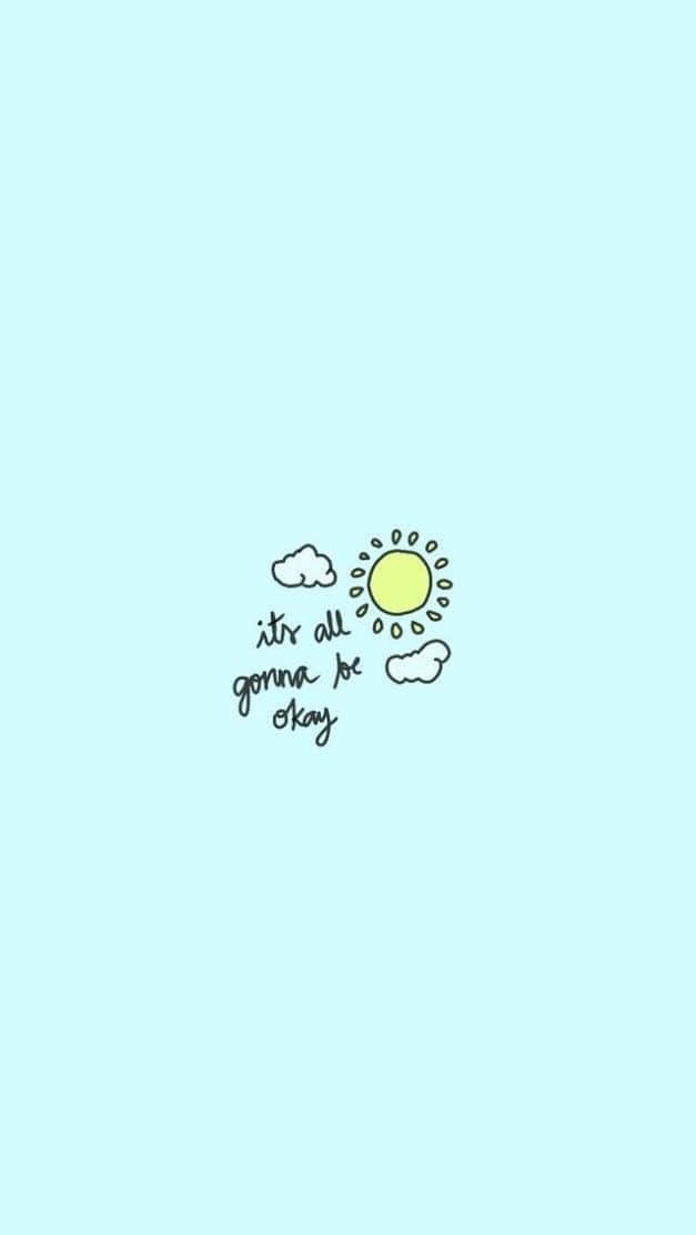 positivity aesthetic, minimalist hand-drawn sun, clouds, SD Phone Wallpaper