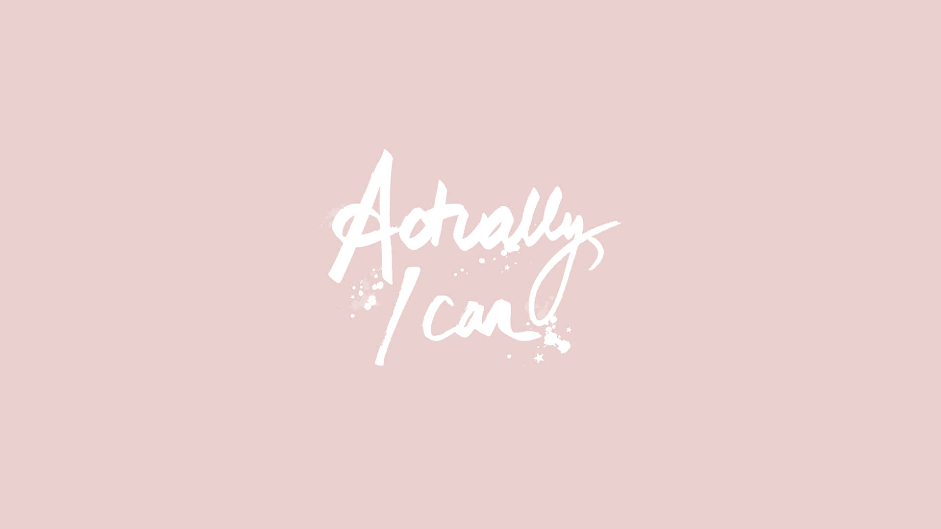 white brushstroke text, Actually I can, star splatters, Full HD Desktop Wallpaper