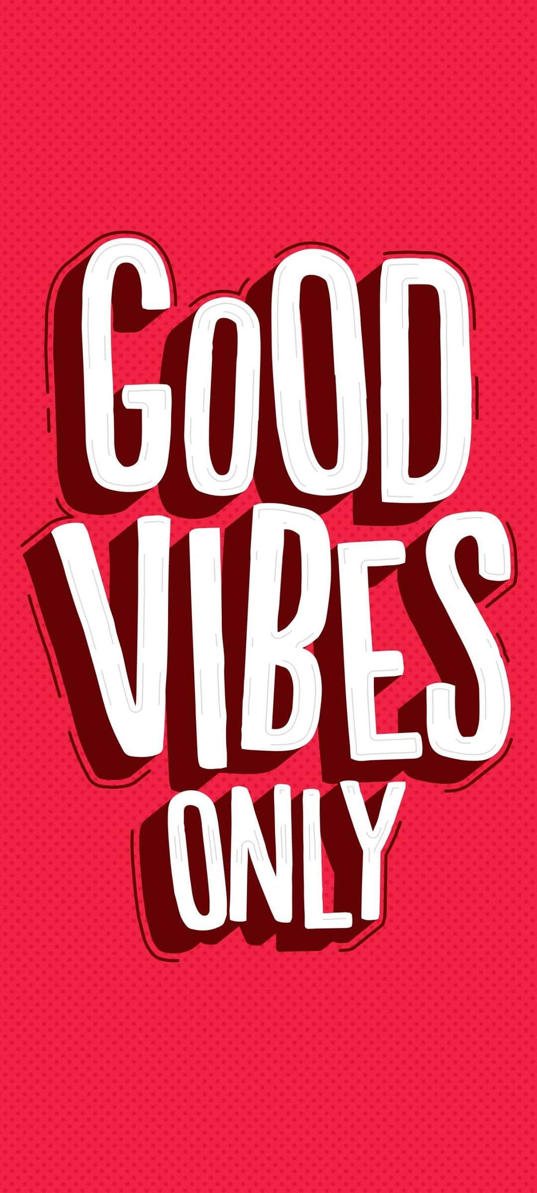 GOOD VIBES ONLY, white 3d text, vibrant red halftone background, Full HD Phone Wallpaper