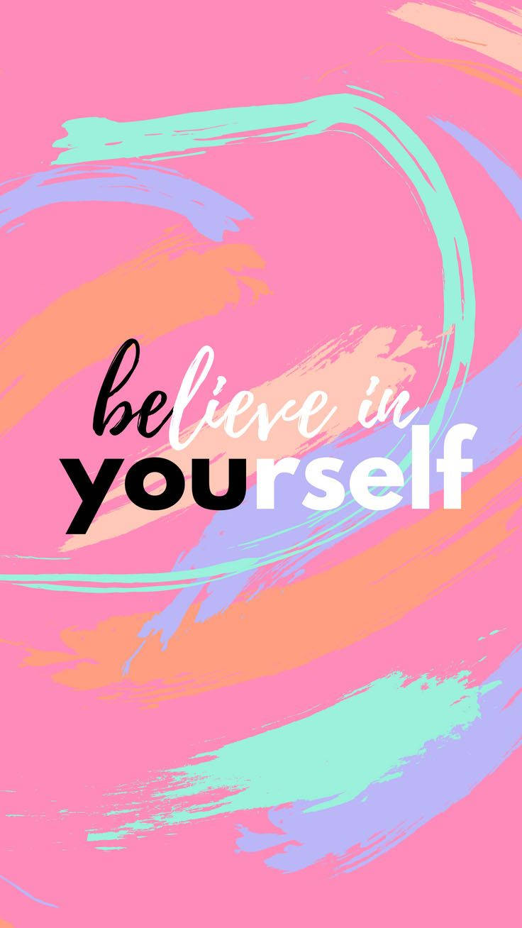 preppy, believe in yourself, pink, HD Phone Wallpaper
