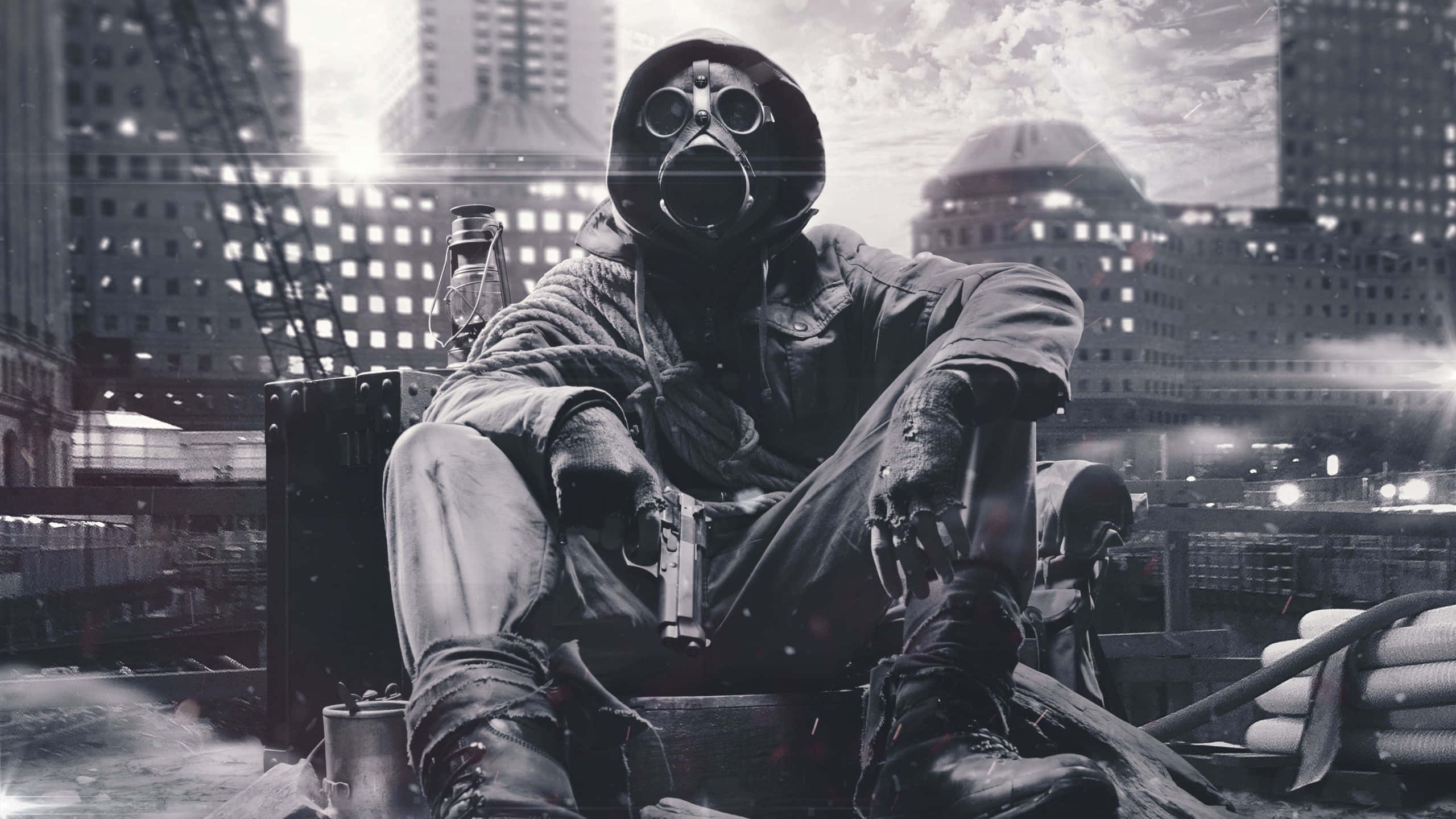 Apocalypse, City in Flames, ruined cityscape, 2K Desktop Wallpaper