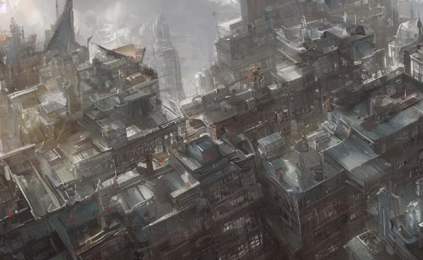Post-Apocalyptic World, Empty Streets, Aerial view, HD Desktop Wallpaper