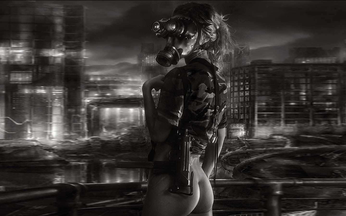 apocalypse, 1440 x 900 wallpaper, gas mask, HD Desktop Wallpaper