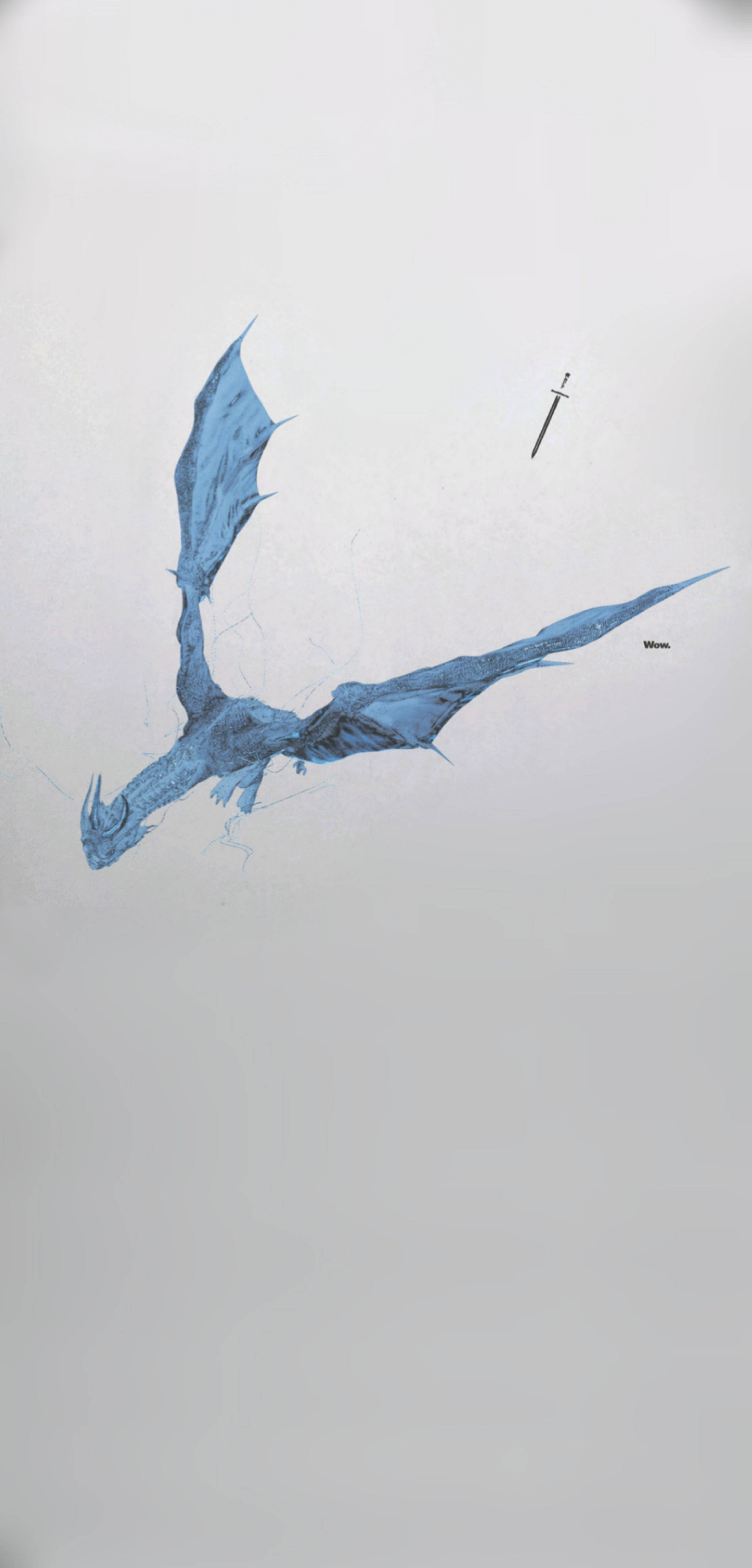 Post Malone, blue dragon, white background, 5K Phone Wallpaper