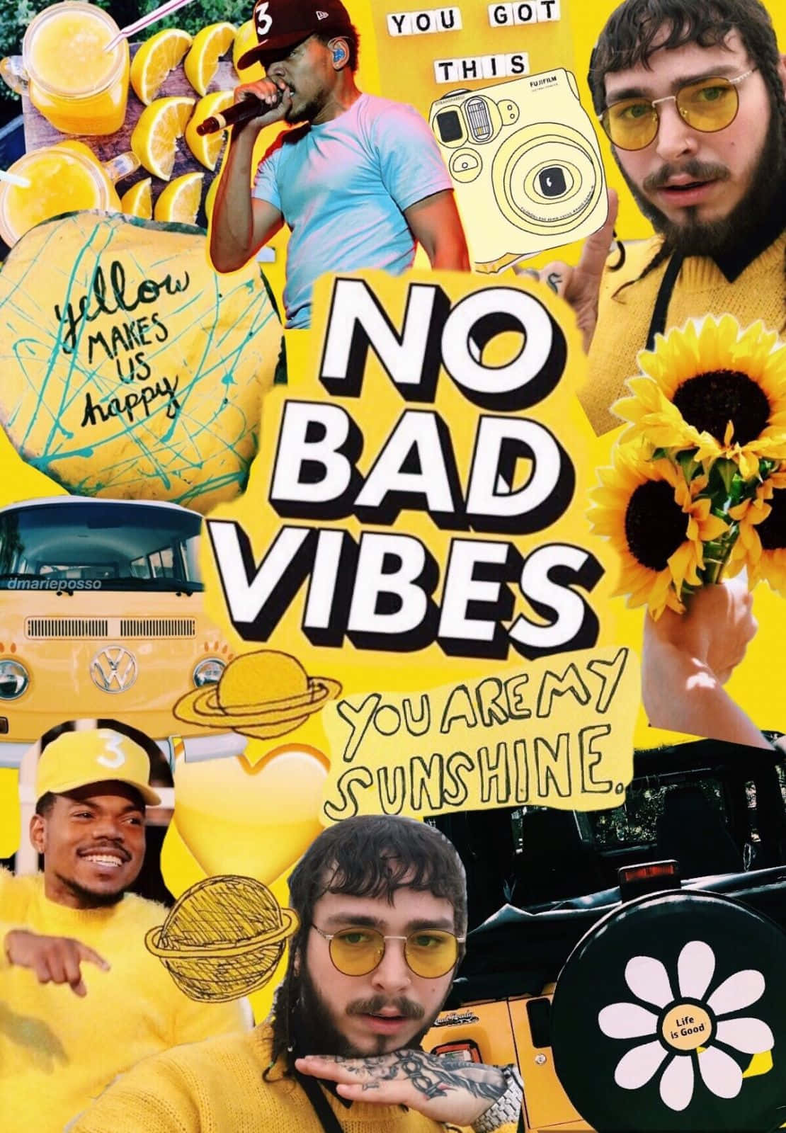 Post Malone, yellow, sunflowers, HD Phone Wallpaper