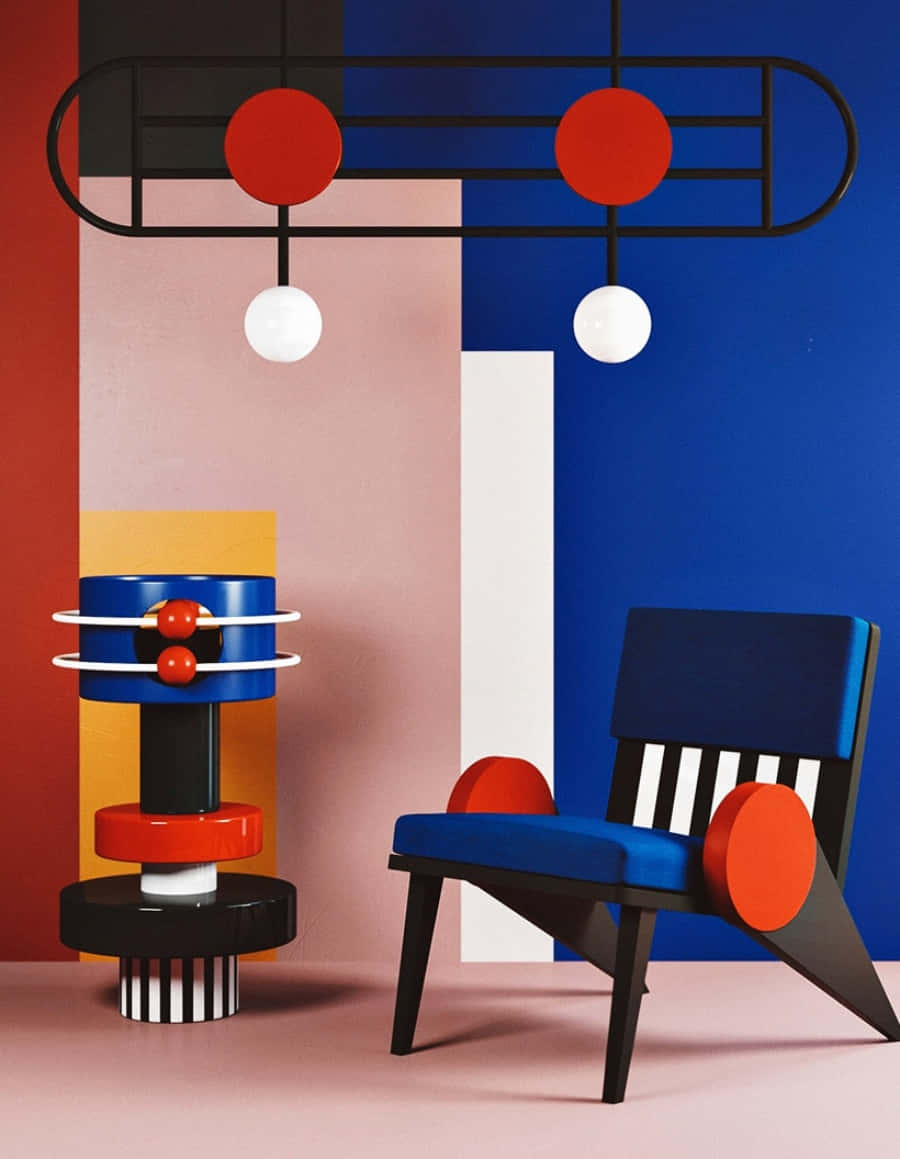 Postmodernism, red, blue, SD Phone Wallpaper