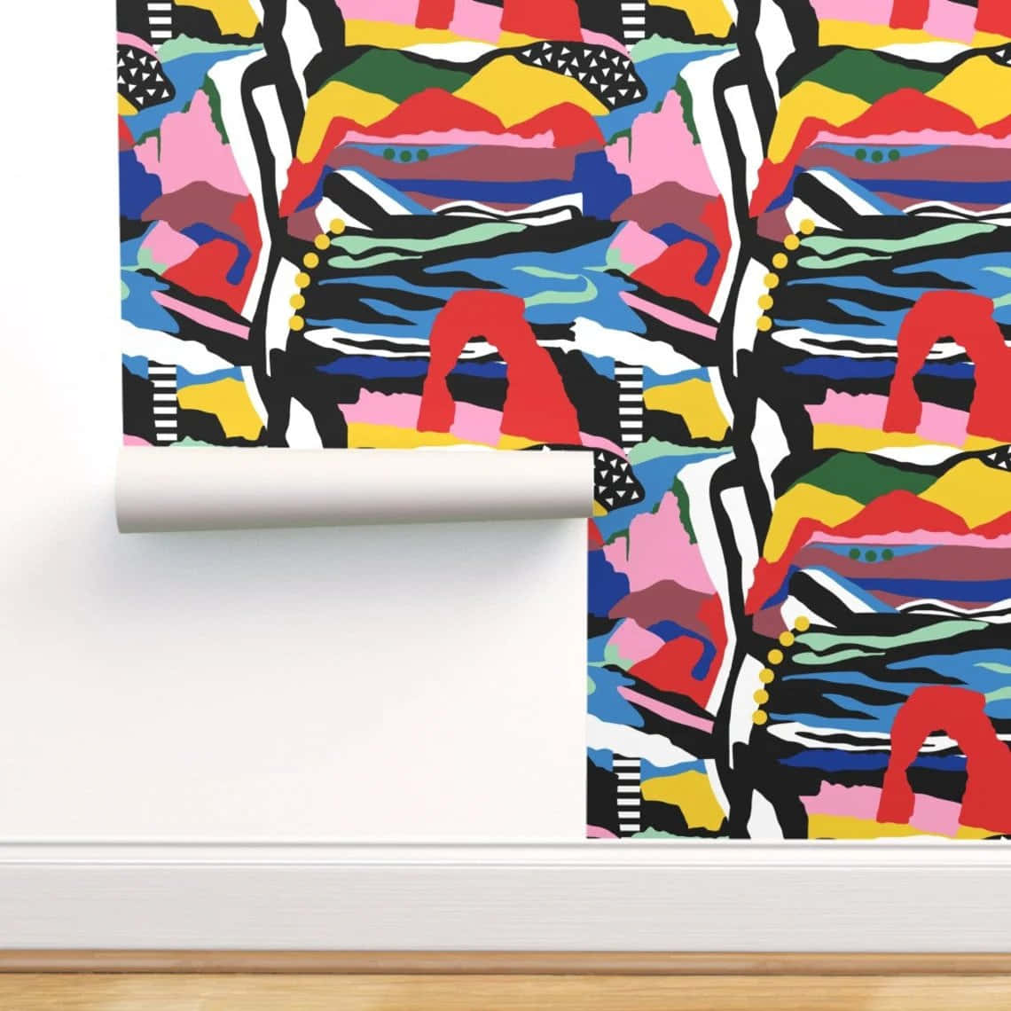 Postmodernism, vibrant abstract wallpaper, bold geometric shapes, SD Desktop Wallpaper