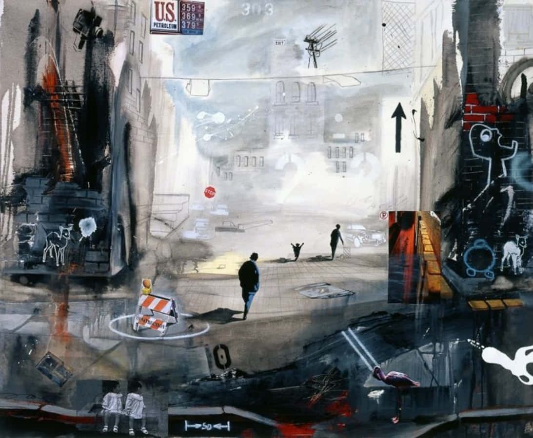 Postmodernism, watercolor, abstract graffiti, SD Desktop Wallpaper