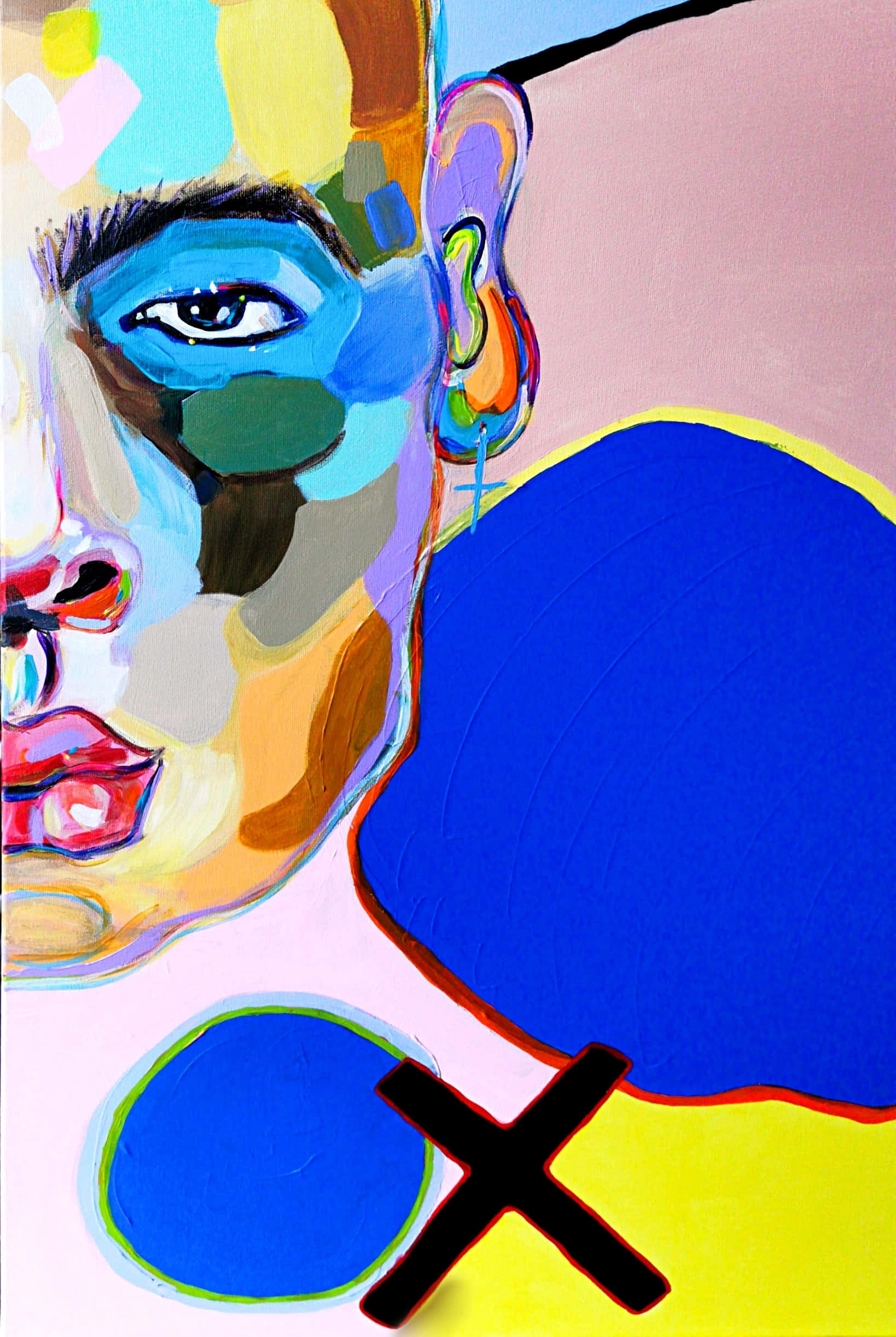 Postmodernism, vibrant abstract portrait, bold colors, Full HD Phone Wallpaper