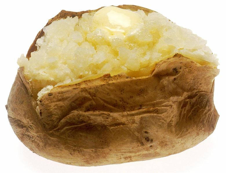 potato, butter, fluffy white interior, SD Desktop Wallpaper