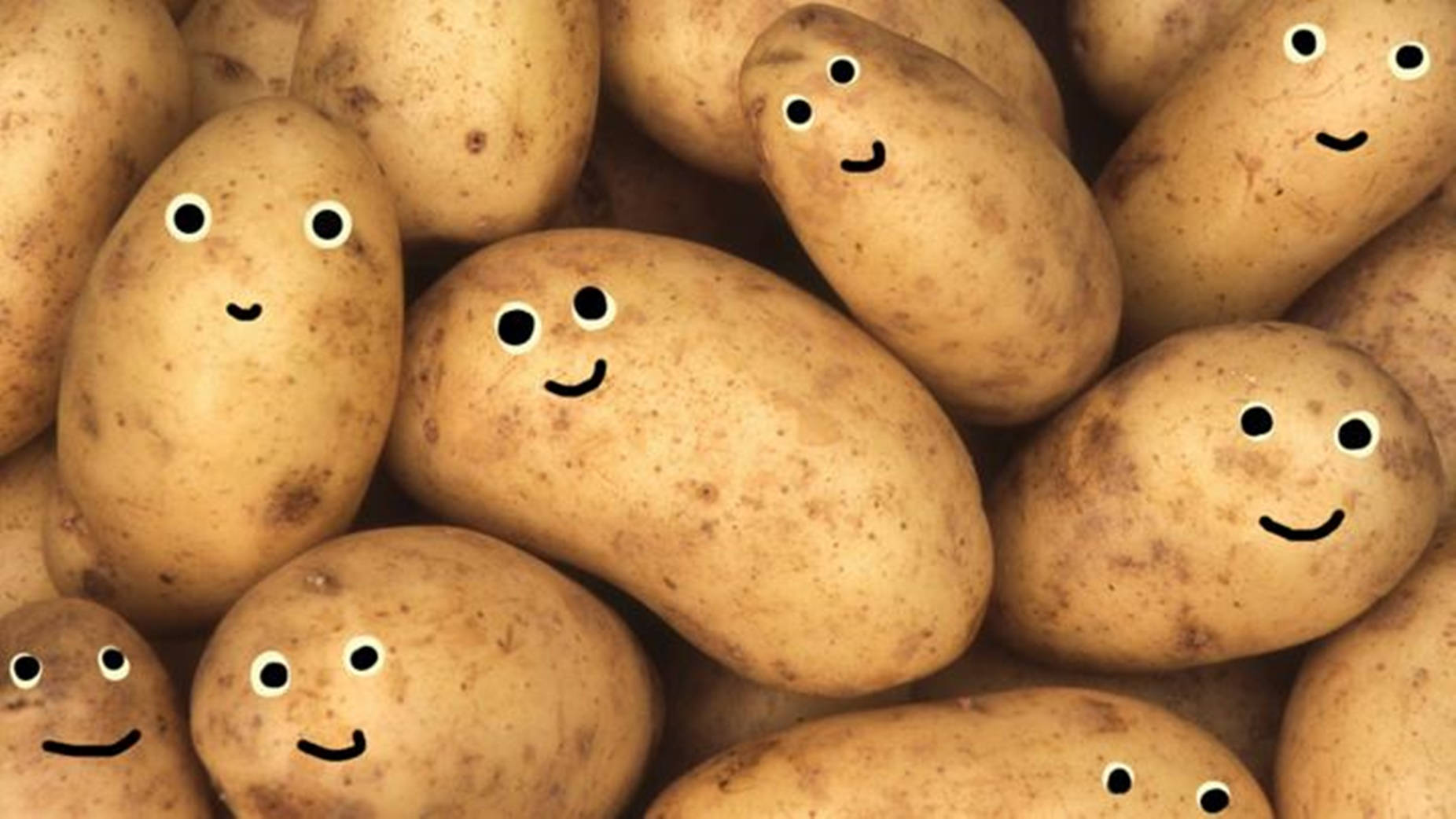 potatoes, goggly eyes, hand-drawn, HD Desktop Wallpaper