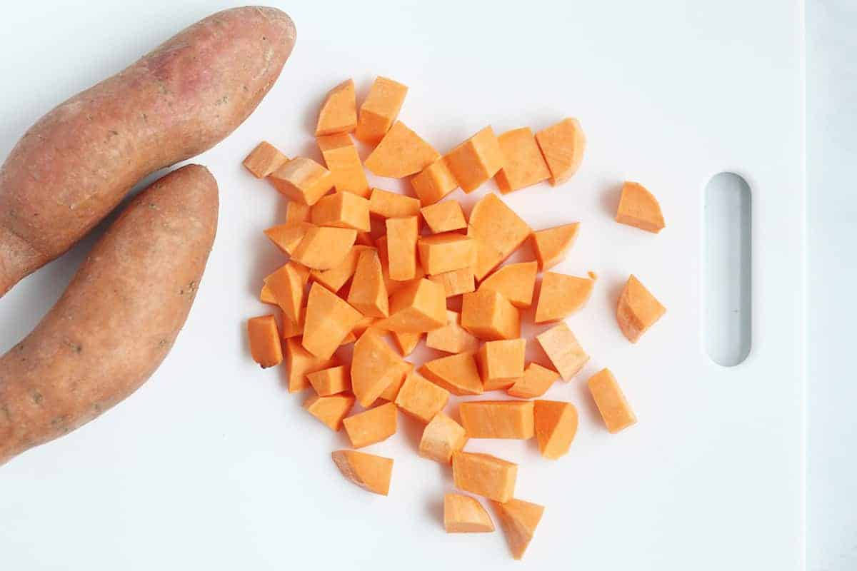 sweet potato, orange, cutting board, SD Desktop Wallpaper