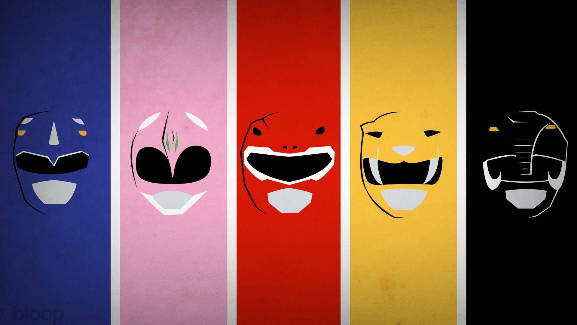Power Rangers, blue, pink, Full HD Desktop Wallpaper