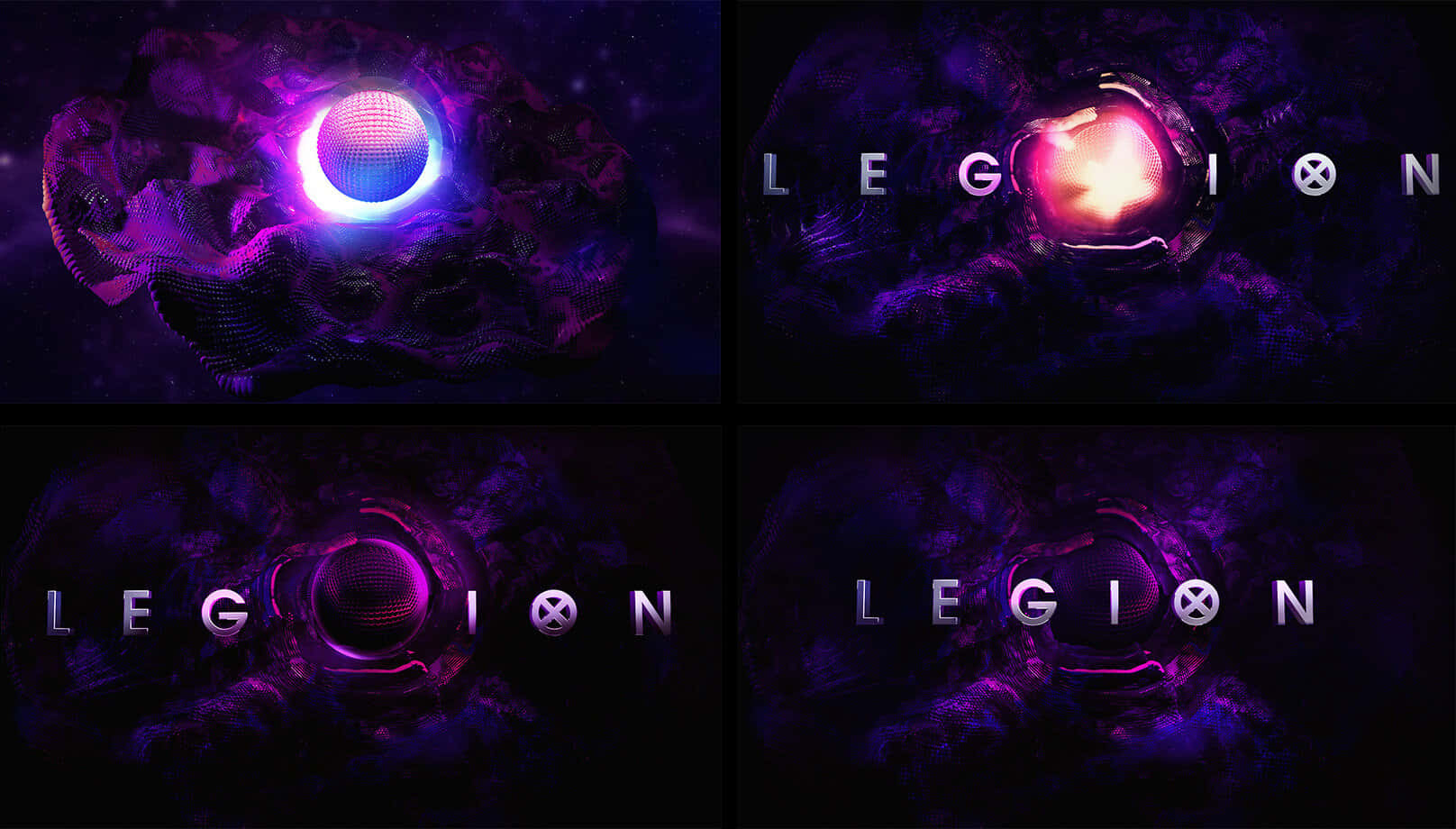 Power Stone, glowing purple and blue rings, dark nebula-like texture, HD Desktop Wallpaper