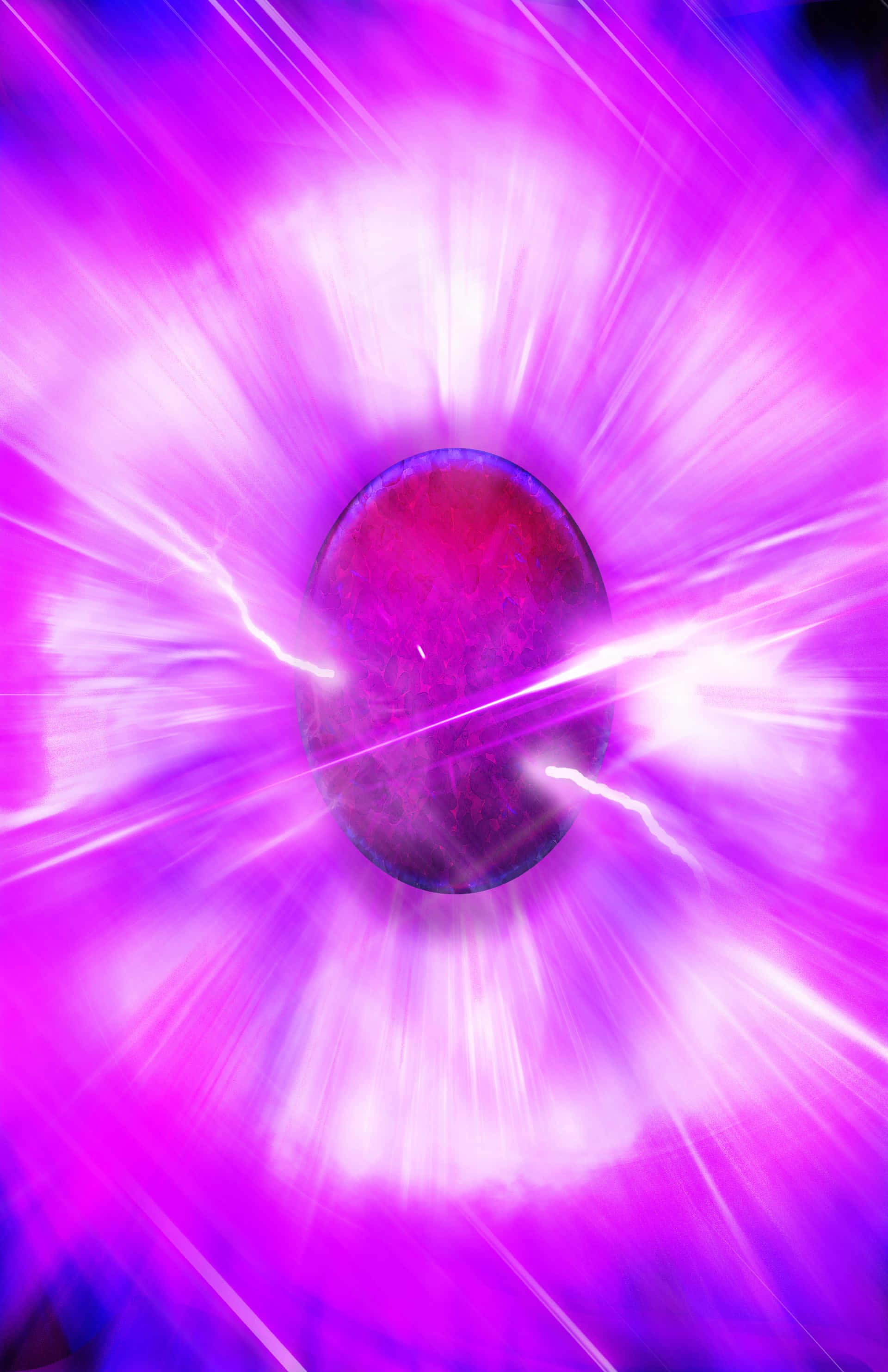 Power Stone, glowing purple sphere, cosmic void, 2K Phone Wallpaper