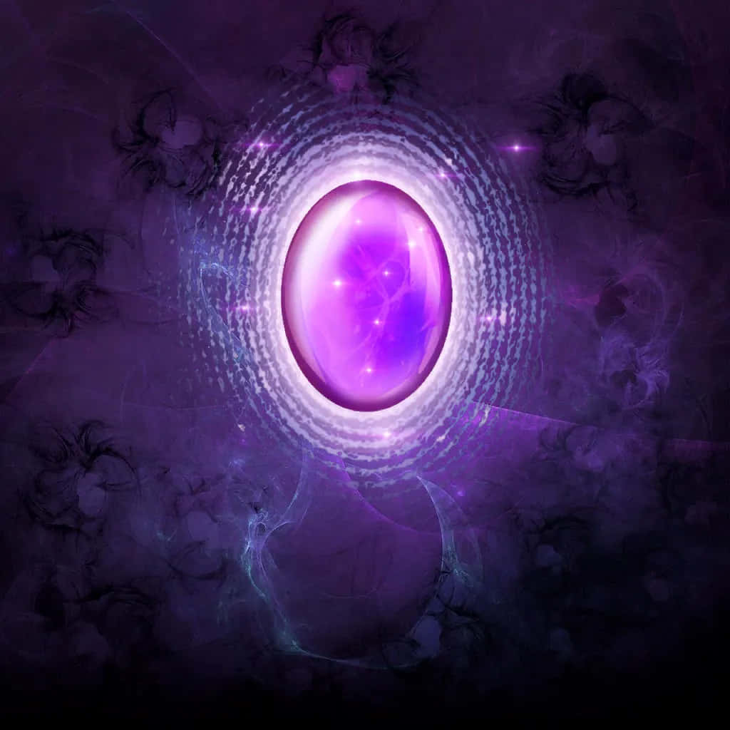 Power Stone, glowing purple cosmic egg, swirling fractal energy, SD Desktop Wallpaper